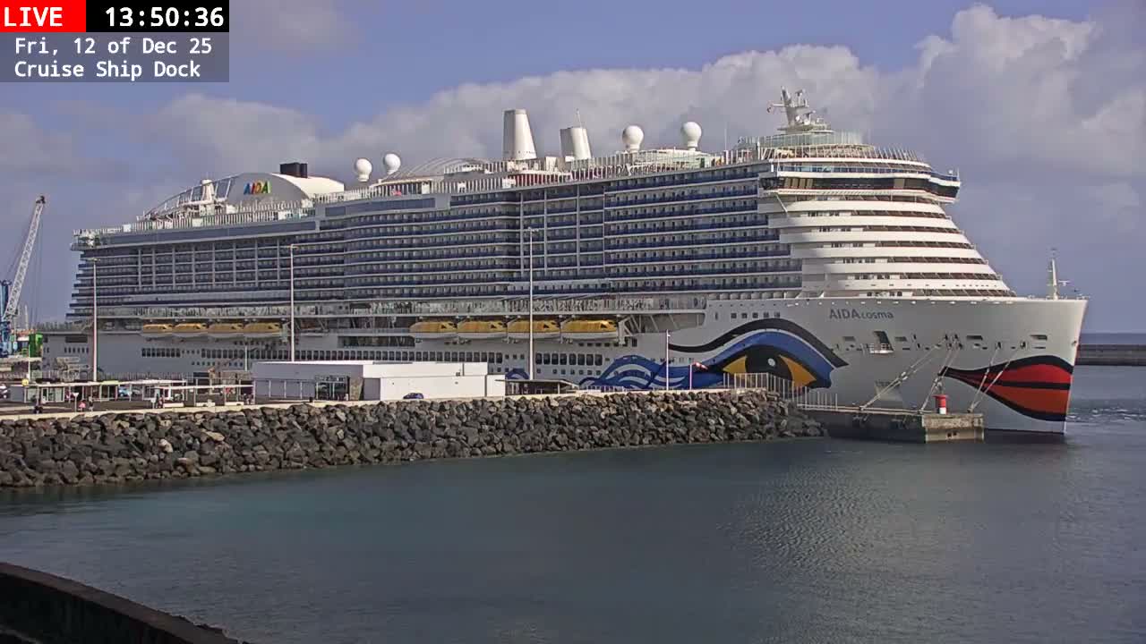 Lanzarote, Arrecife Harbor, Cruise Ship Dock Live Cam - Canary Islands, Las Palmas, Spain