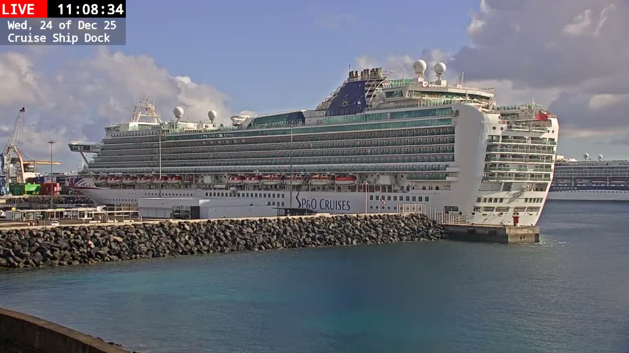 Lanzarote, Arrecife Harbor, Cruise Ship Dock Live Cam - Canary Islands, Las Palmas, Spain
