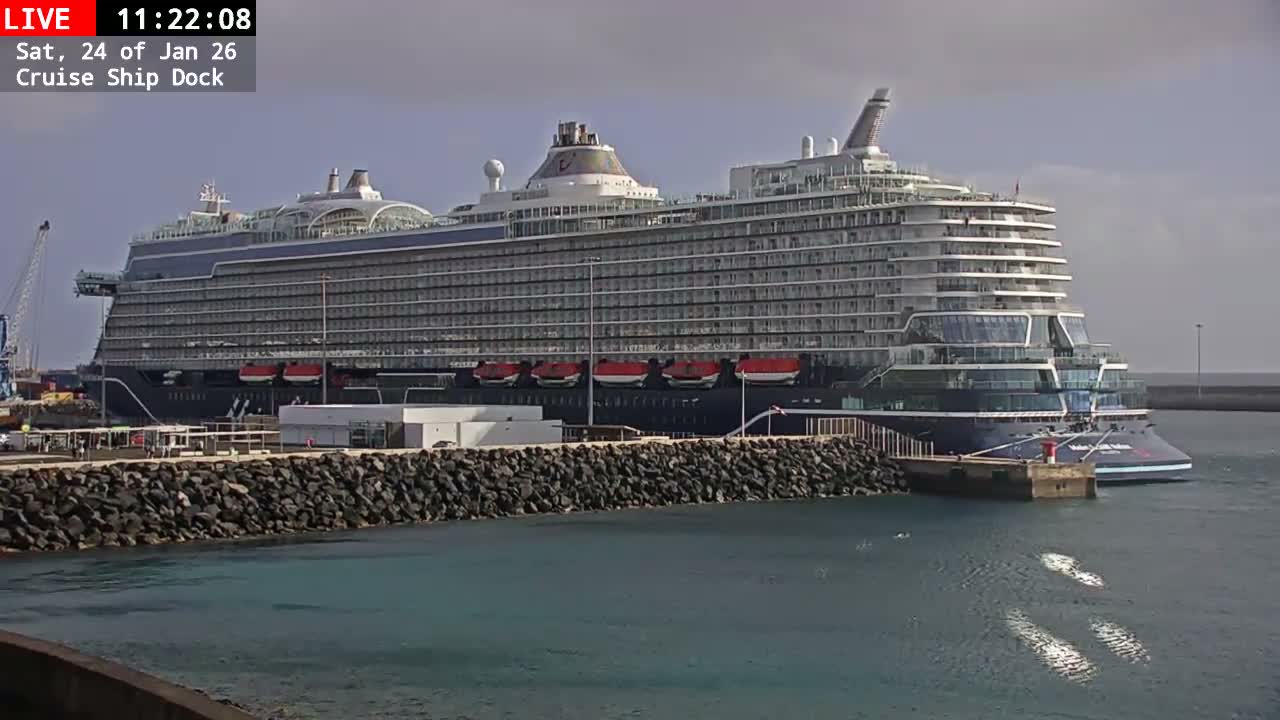 Lanzarote, Arrecife Harbor, Cruise Ship Dock Live Cam - Canary Islands, Las Palmas, Spain
