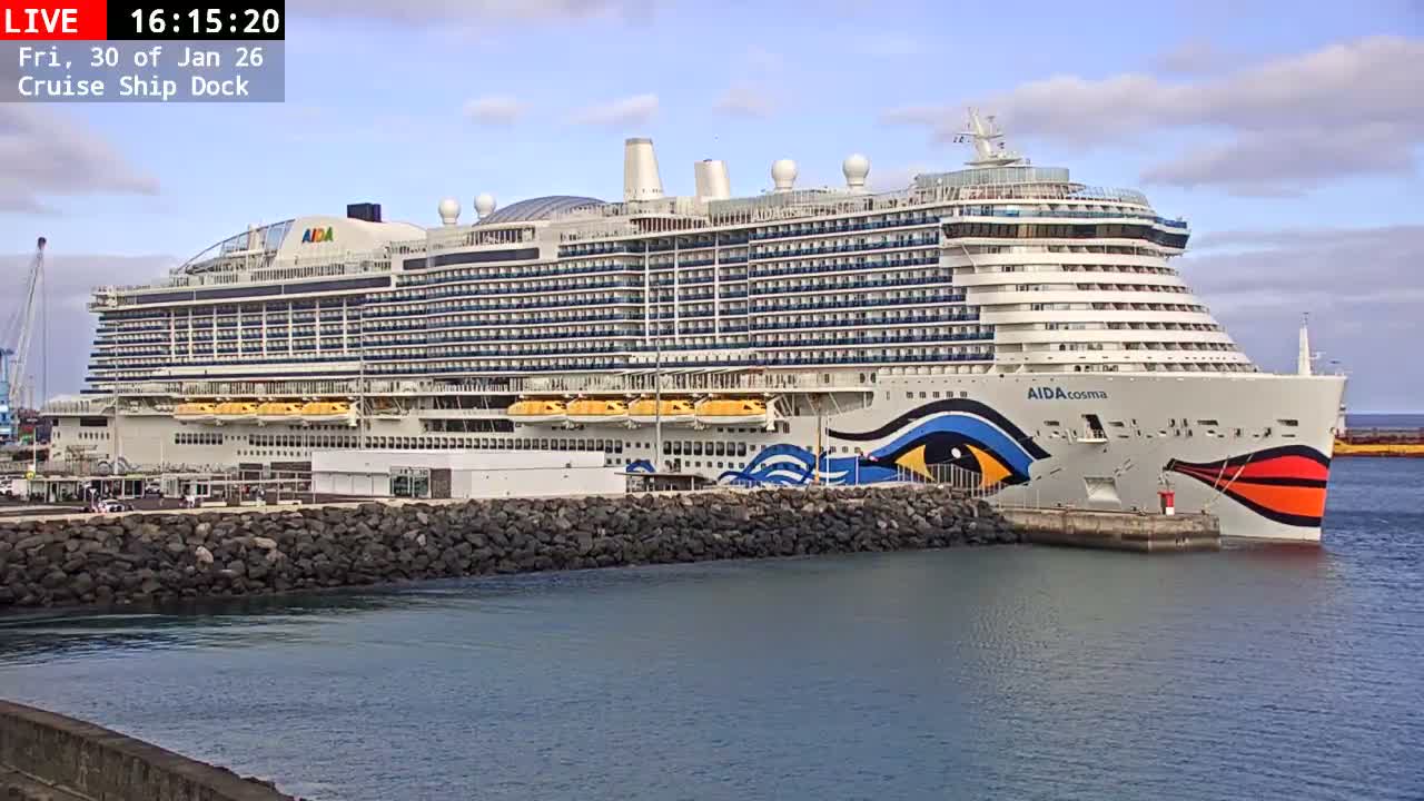 Lanzarote, Arrecife Harbor, Cruise Ship Dock Live Cam - Canary Islands, Las Palmas, Spain