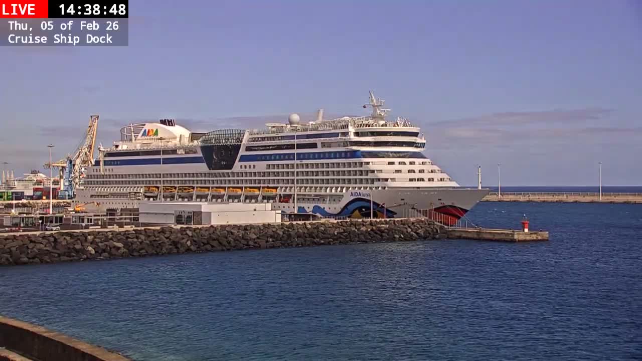 Lanzarote, Arrecife Harbor, Cruise Ship Dock Live Cam - Canary Islands, Las Palmas, Spain