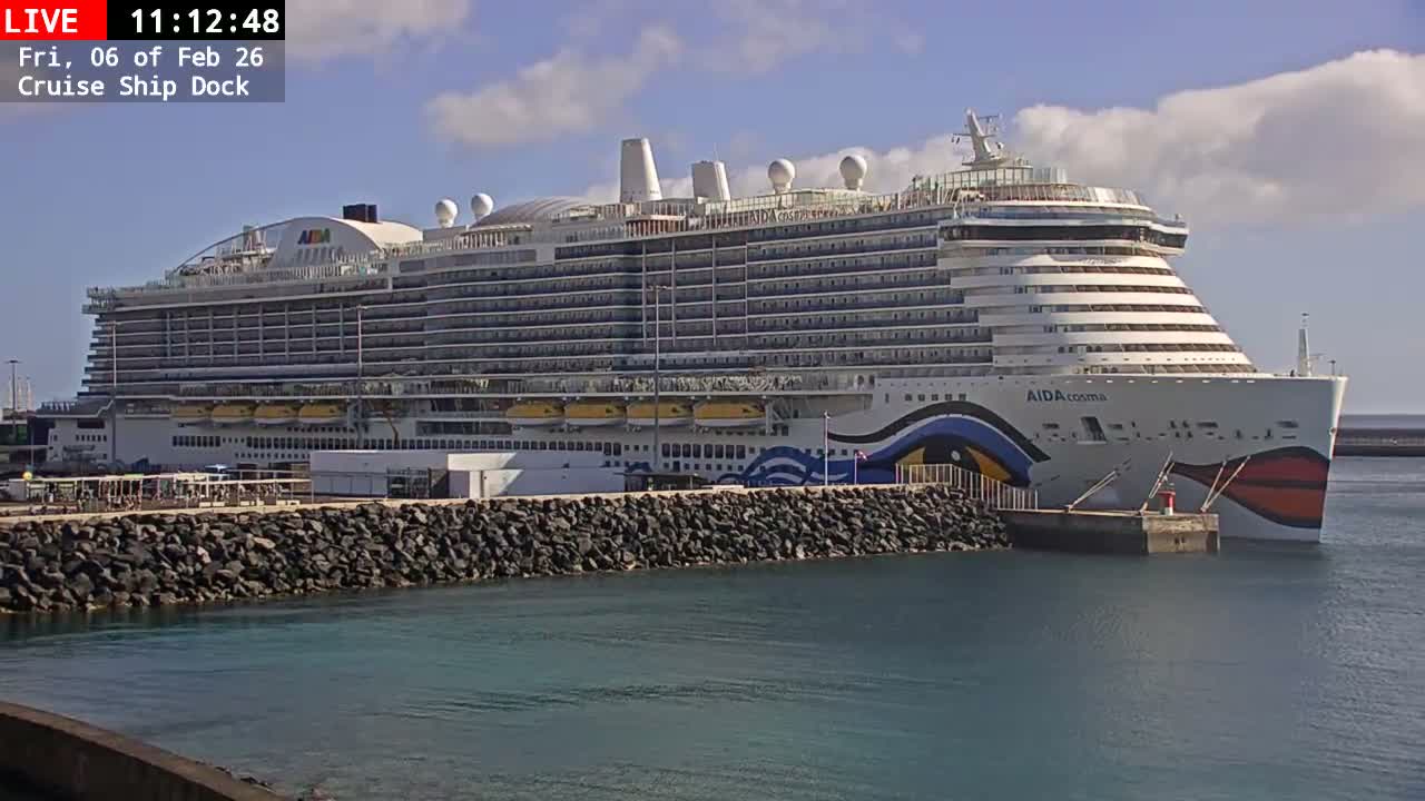 Lanzarote, Arrecife Harbor, Cruise Ship Dock Live Cam - Canary Islands, Las Palmas, Spain