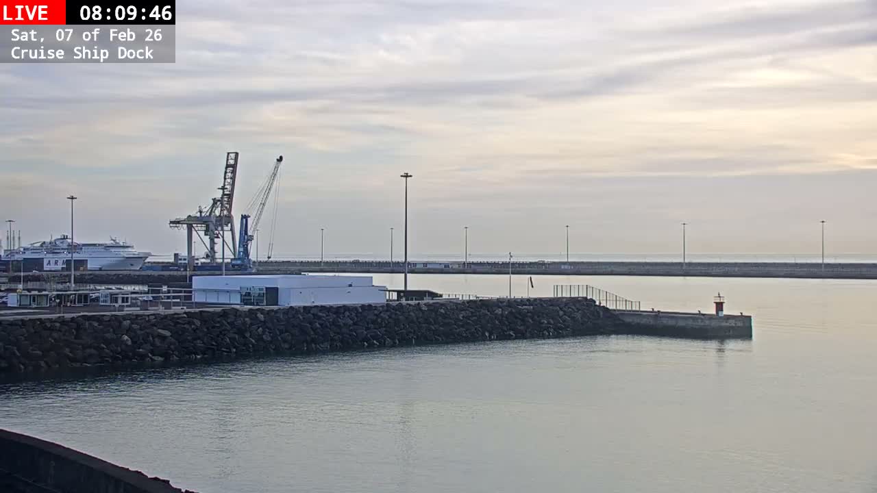 Lanzarote, Arrecife Harbor, Cruise Ship Dock Live Cam - Canary Islands, Las Palmas, Spain