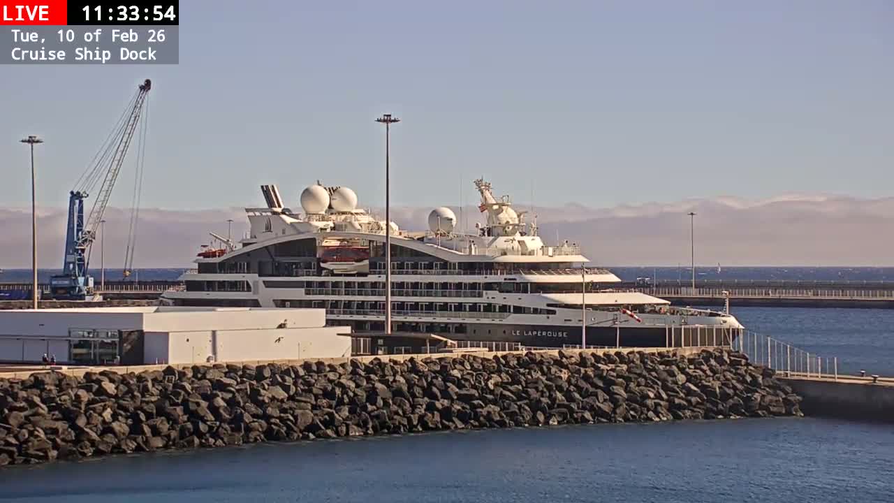 Lanzarote, Arrecife Harbor, Cruise Ship Dock Live Cam - Canary Islands, Las Palmas, Spain