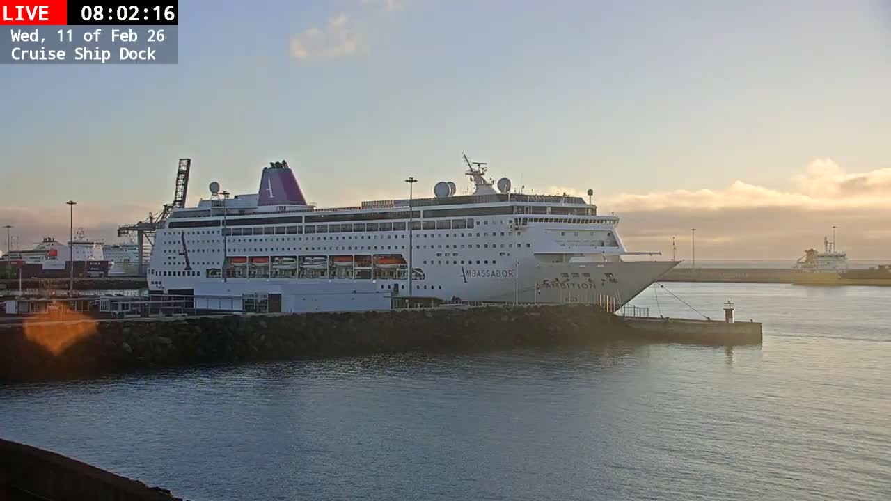 Lanzarote, Arrecife Harbor, Cruise Ship Dock Live Cam - Canary Islands, Las Palmas, Spain