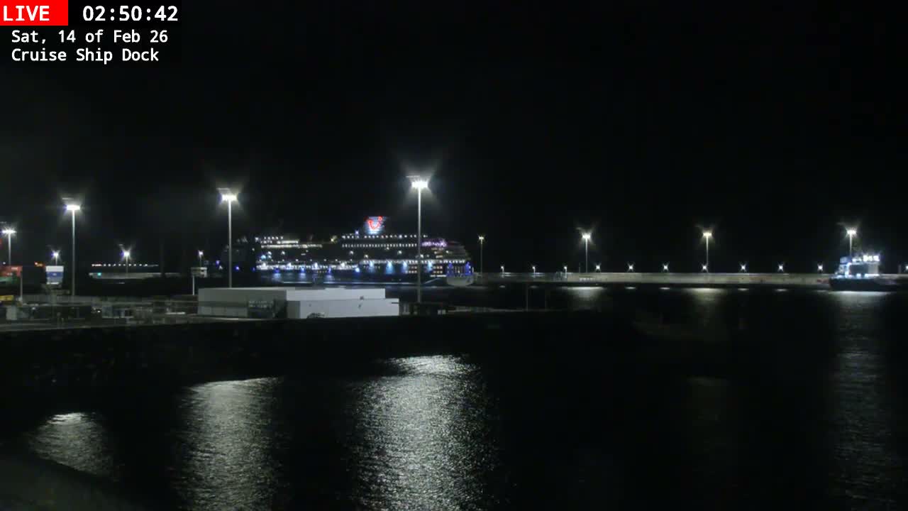 Lanzarote, Arrecife Harbor, Cruise Ship Dock Live Cam - Canary Islands, Las Palmas, Spain