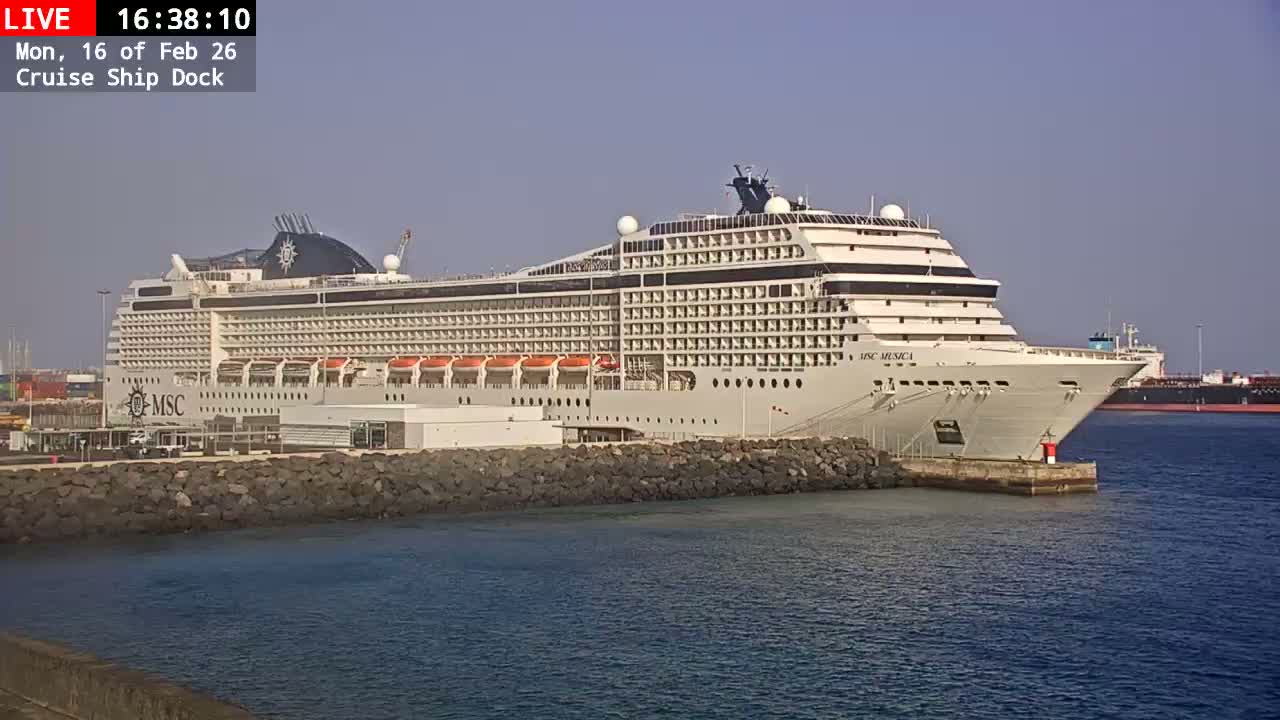 Lanzarote, Arrecife Harbor, Cruise Ship Dock Live Cam - Canary Islands, Las Palmas, Spain