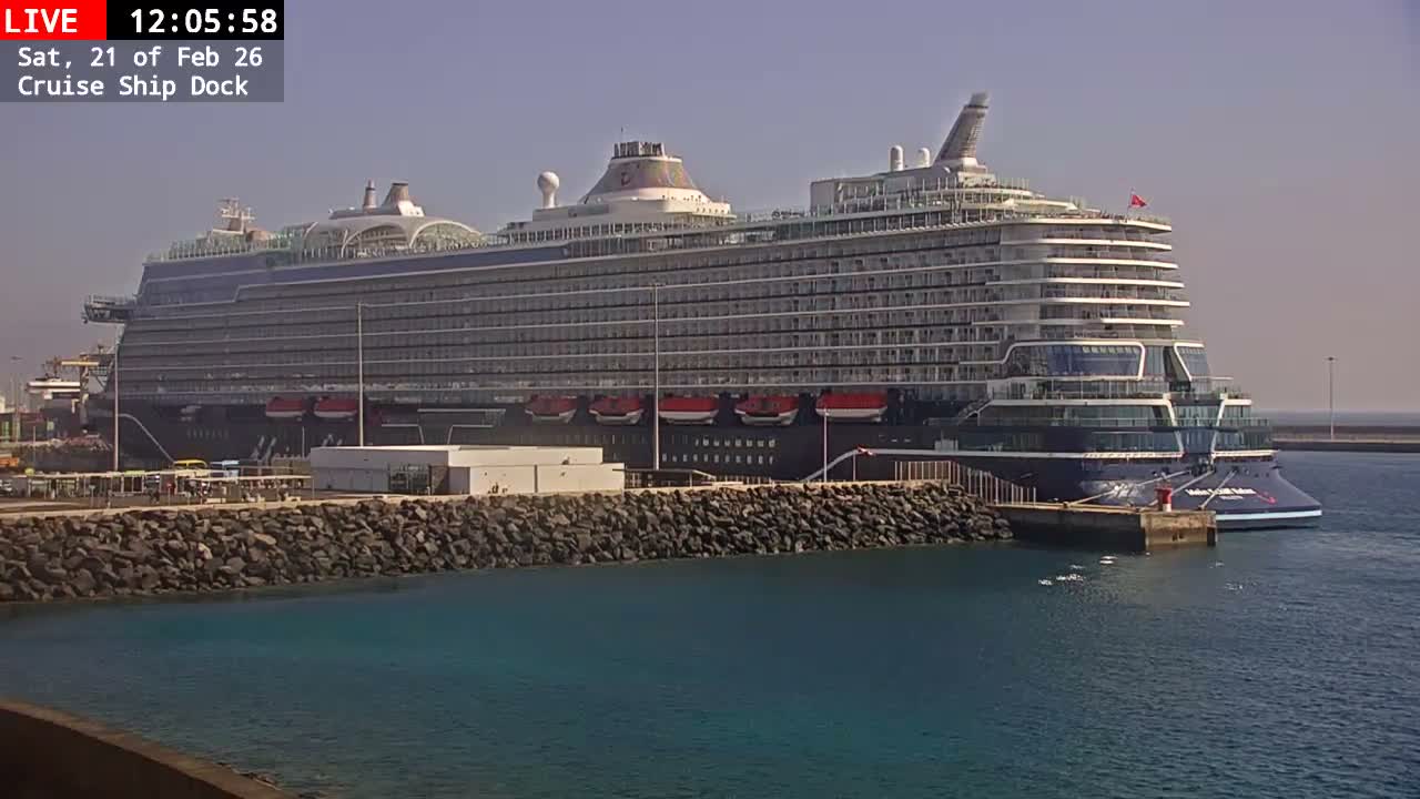 Lanzarote, Arrecife Harbor, Cruise Ship Dock Live Cam - Canary Islands, Las Palmas, Spain