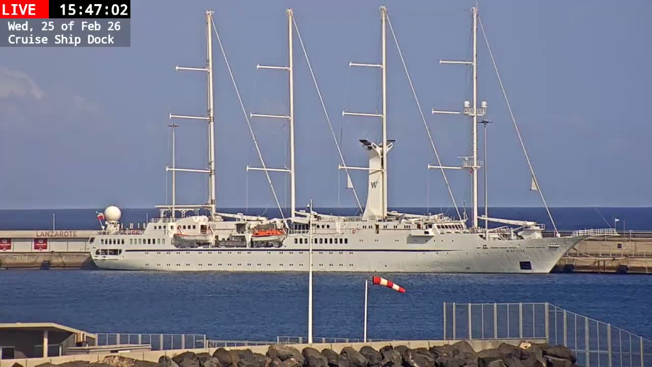 Lanzarote, Arrecife Harbor, Cruise Ship Dock Live Cam - Canary Islands, Las Palmas, Spain