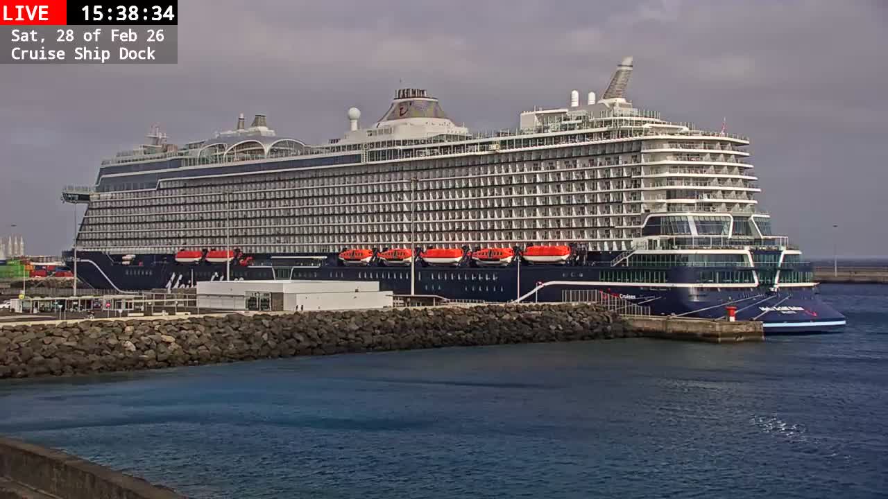 Lanzarote, Arrecife Harbor, Cruise Ship Dock Live Cam - Canary Islands, Las Palmas, Spain