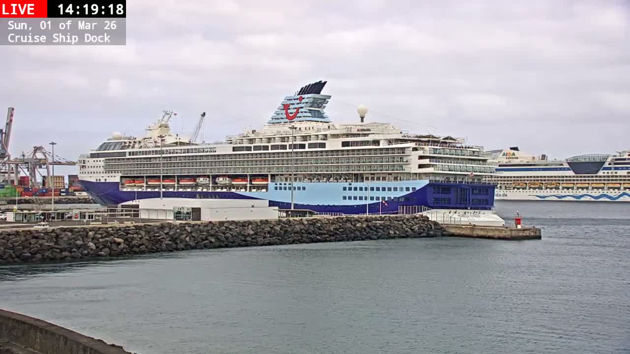 Lanzarote, Arrecife Harbor, Cruise Ship Dock Live Cam - Canary Islands, Las Palmas, Spain