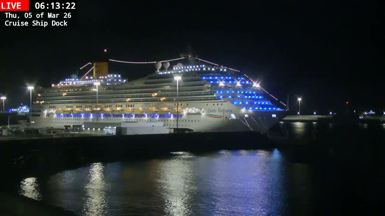 Lanzarote, Arrecife Harbor, Cruise Ship Dock Live Cam - Canary Islands, Las Palmas, Spain