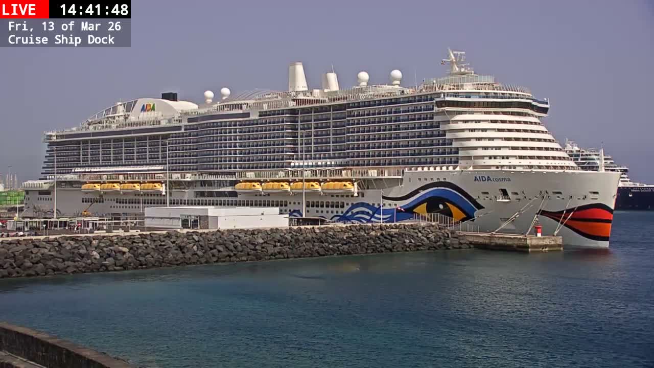 Lanzarote, Arrecife Harbor, Cruise Ship Dock Live Cam - Canary Islands, Las Palmas, Spain