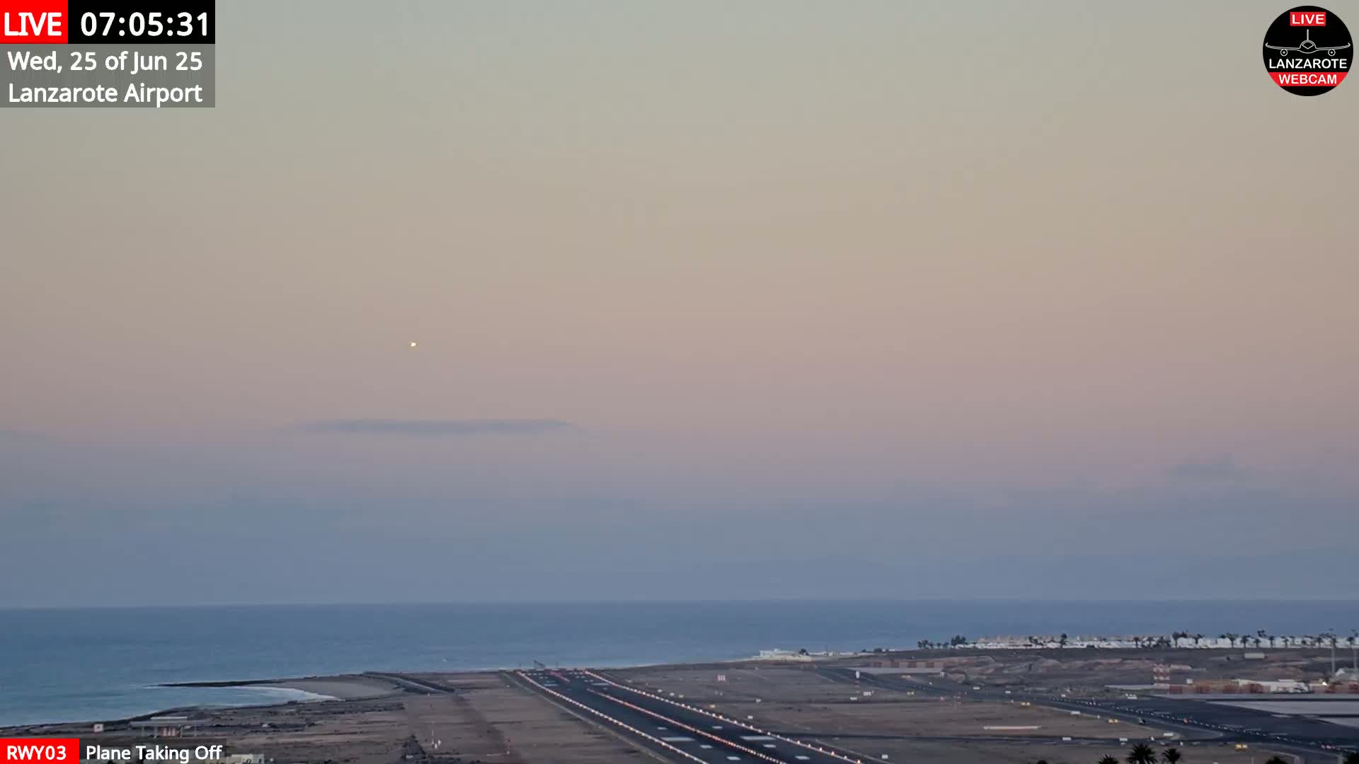 Lanzarote Airport from Outside Live Cam ACE/GCRR - Canary Islands - Las Palmas - Spain