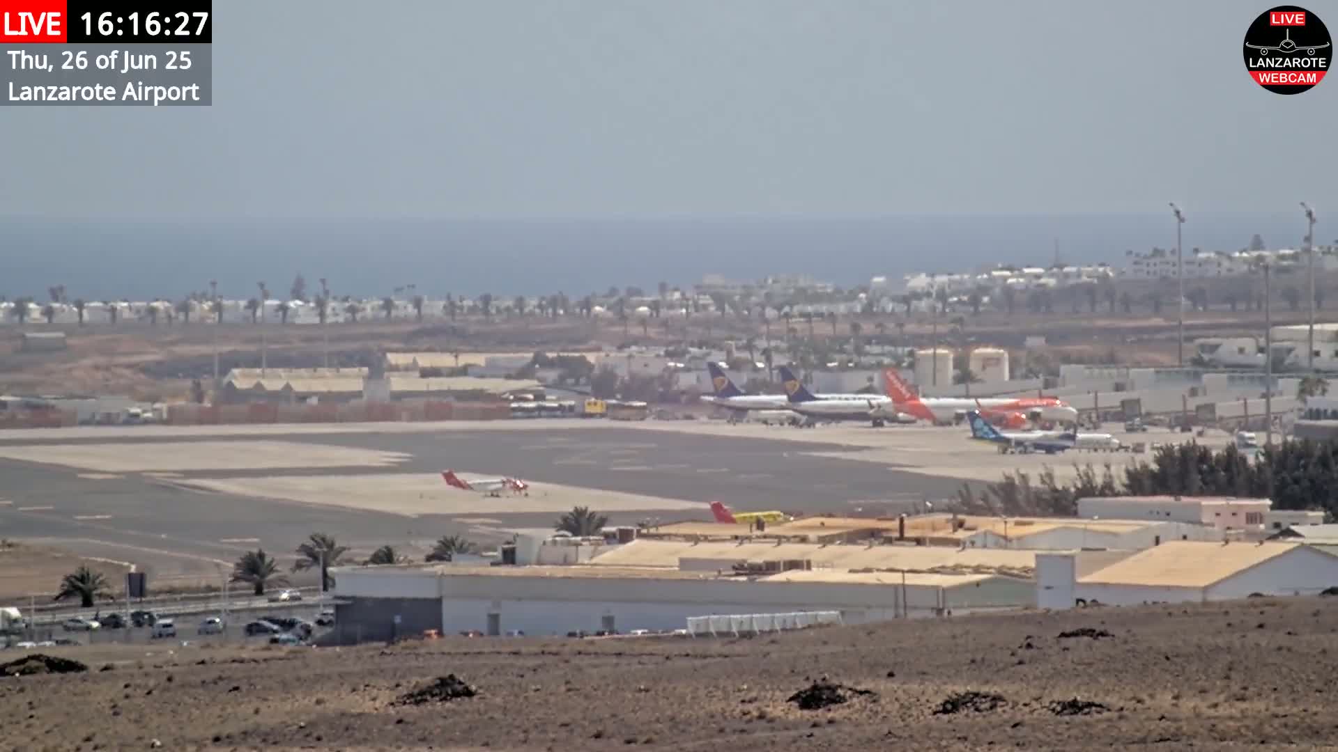 Lanzarote Airport from Outside Live Cam ACE/GCRR - Canary Islands - Las Palmas - Spain