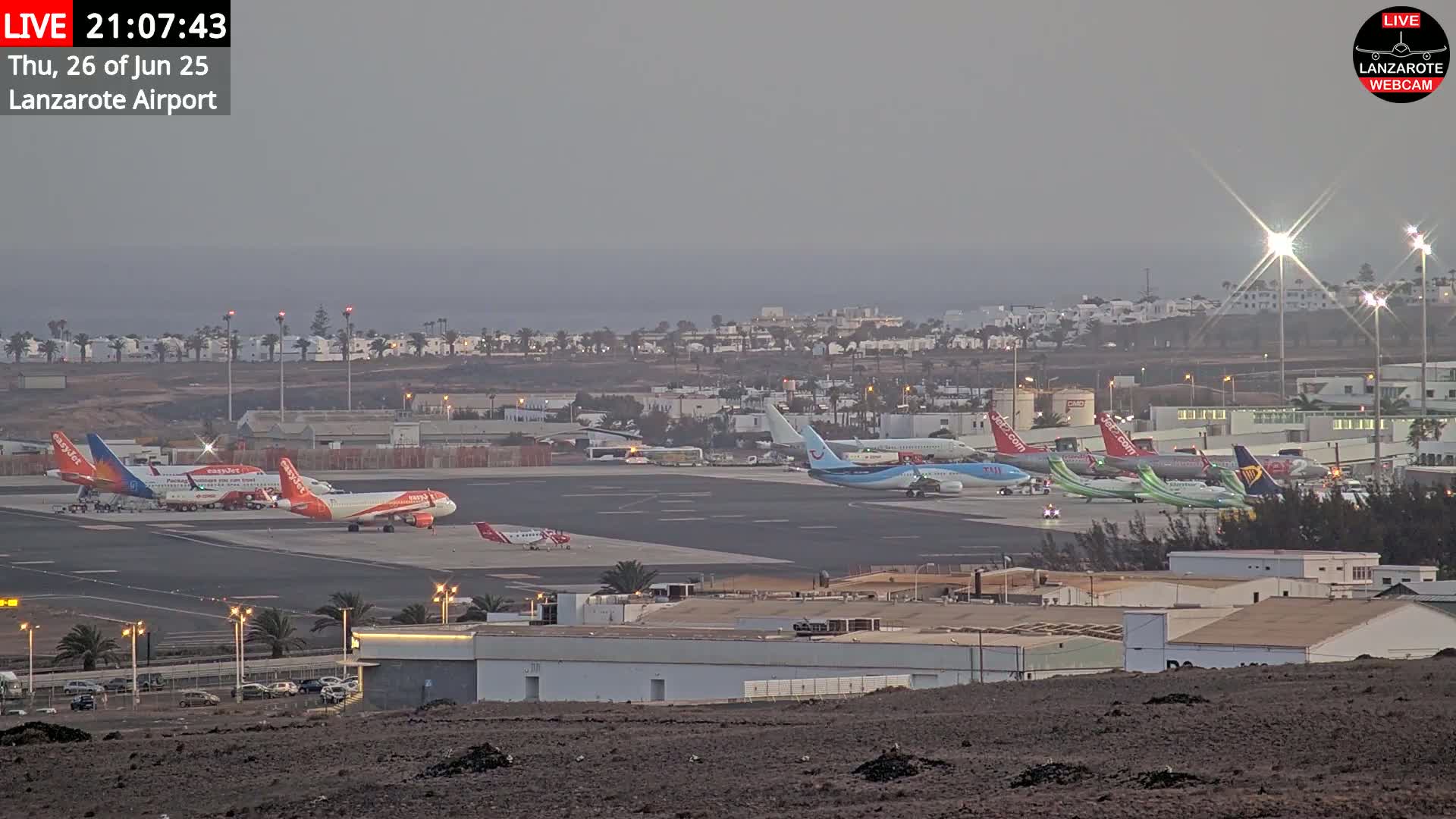 Lanzarote Airport from Outside Live Cam ACE/GCRR - Canary Islands - Las Palmas - Spain
