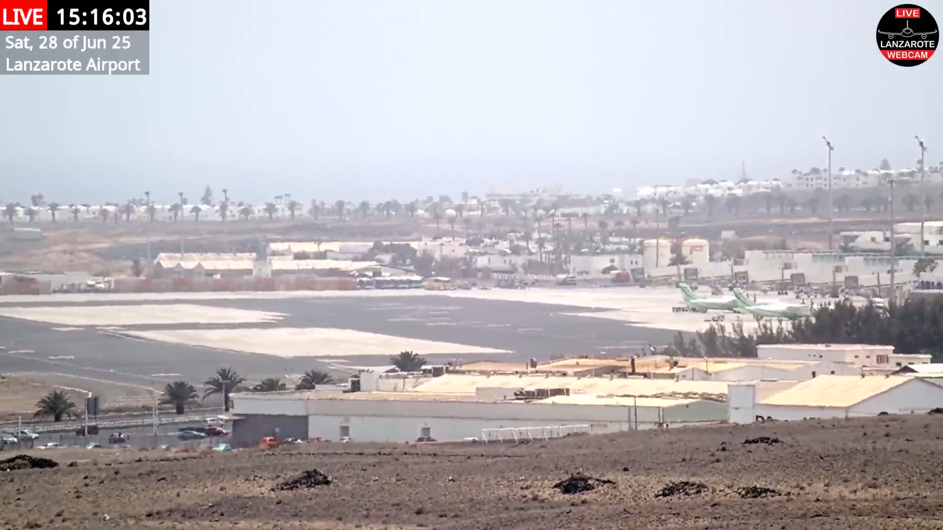 Lanzarote Airport from Outside Live Cam ACE/GCRR - Canary Islands - Las Palmas - Spain