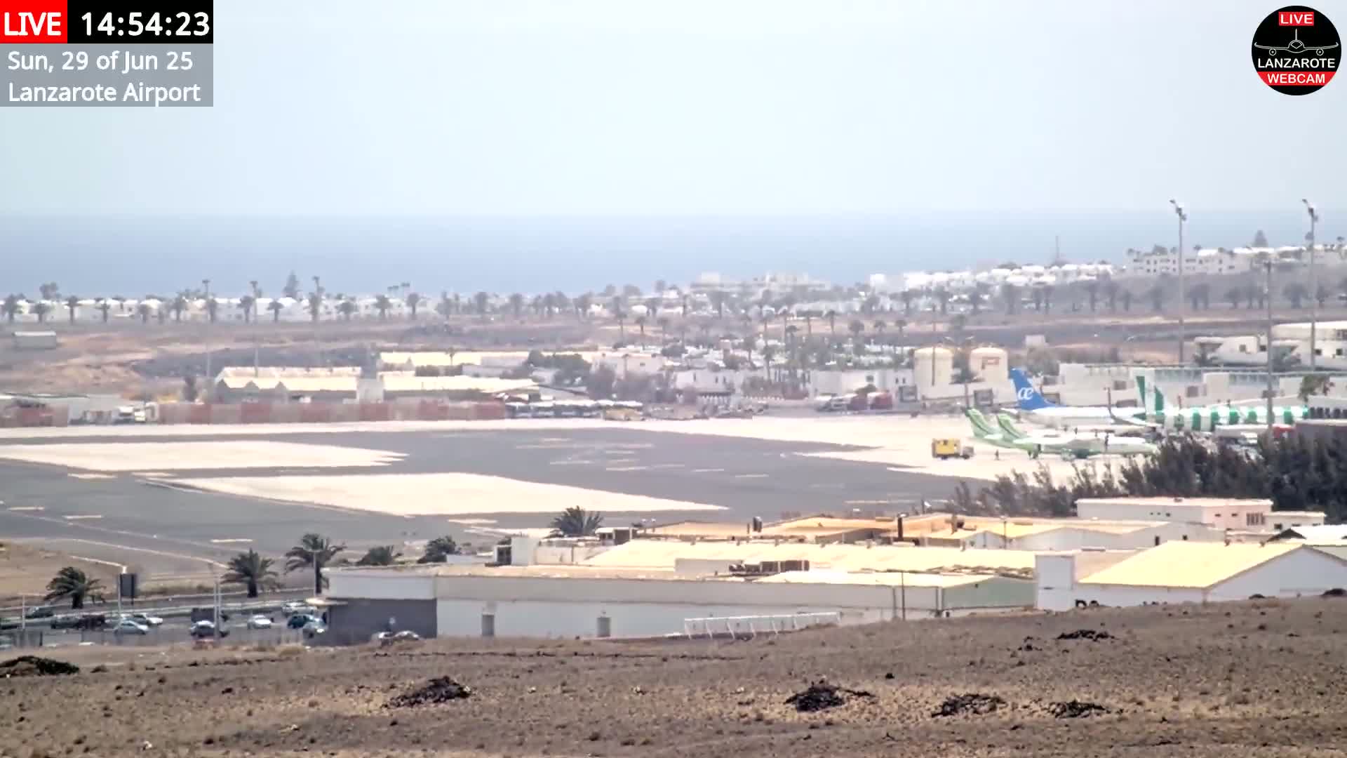 Lanzarote Airport from Outside Live Cam ACE/GCRR - Canary Islands - Las Palmas - Spain