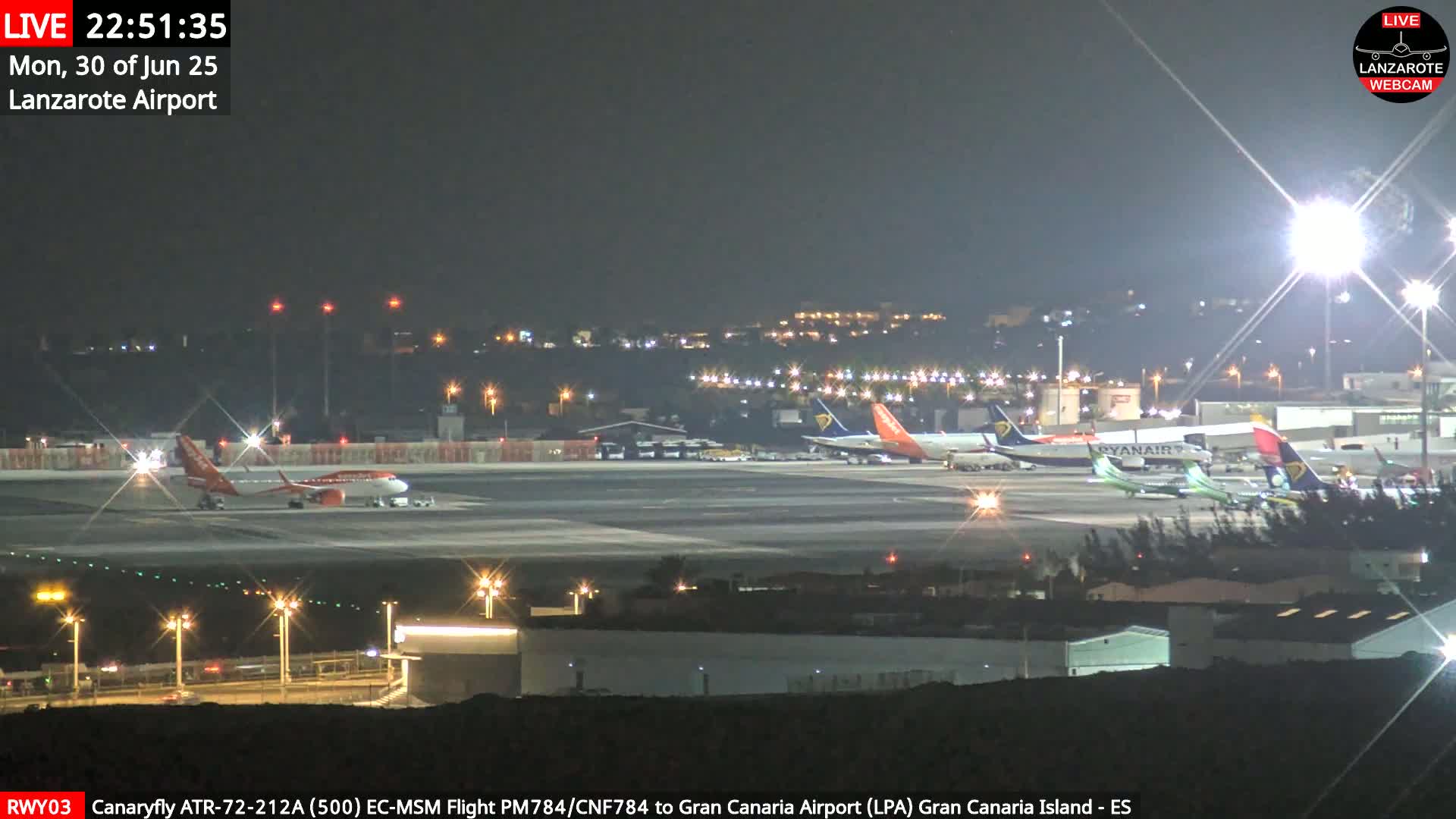 Lanzarote Airport from Outside Live Cam ACE/GCRR - Canary Islands - Las Palmas - Spain
