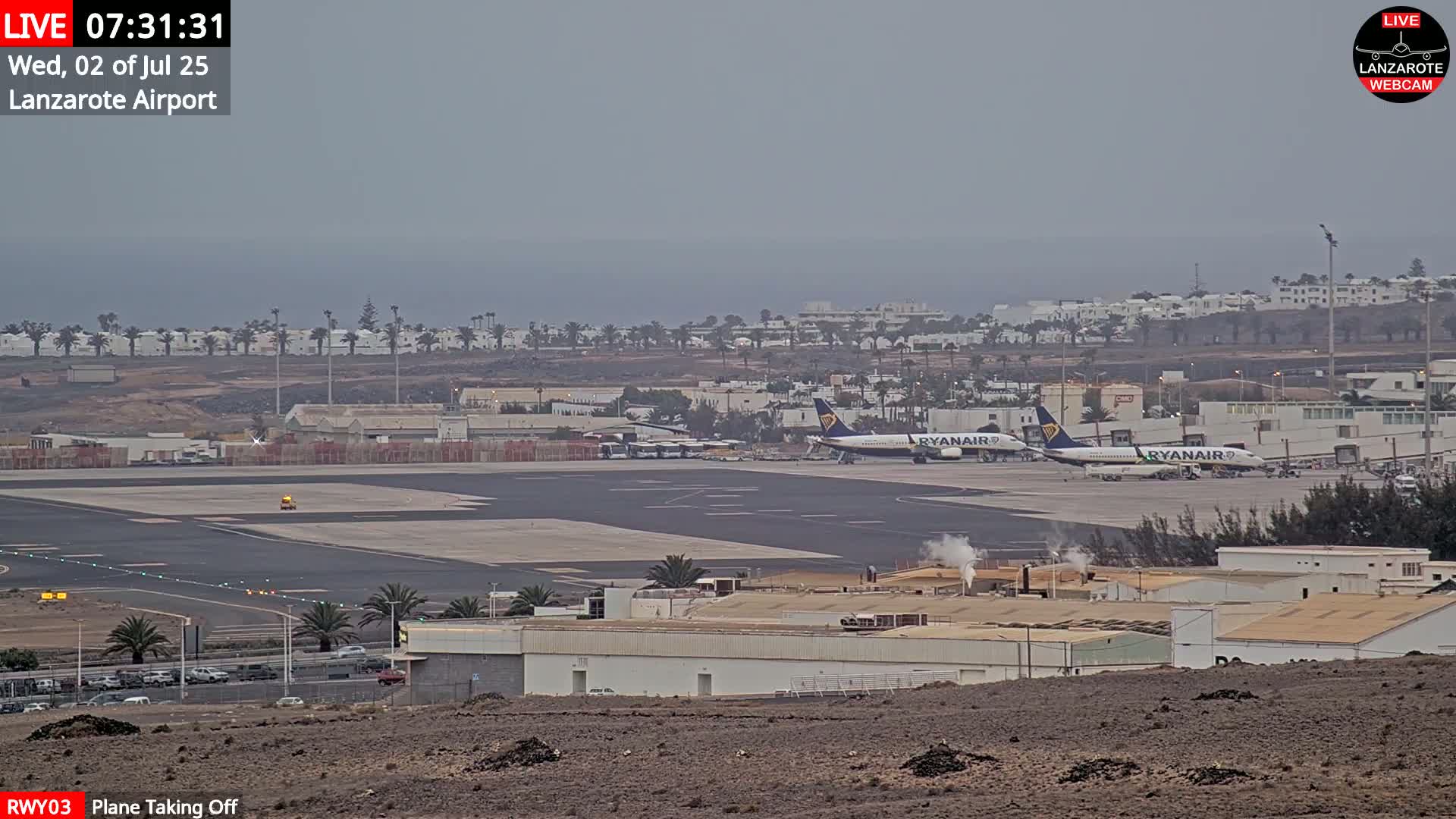 Lanzarote Airport from Outside Live Cam ACE/GCRR - Canary Islands - Las Palmas - Spain