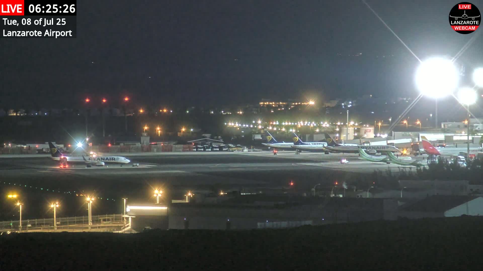 Lanzarote Airport from Outside Live Cam ACE/GCRR - Canary Islands - Las Palmas - Spain