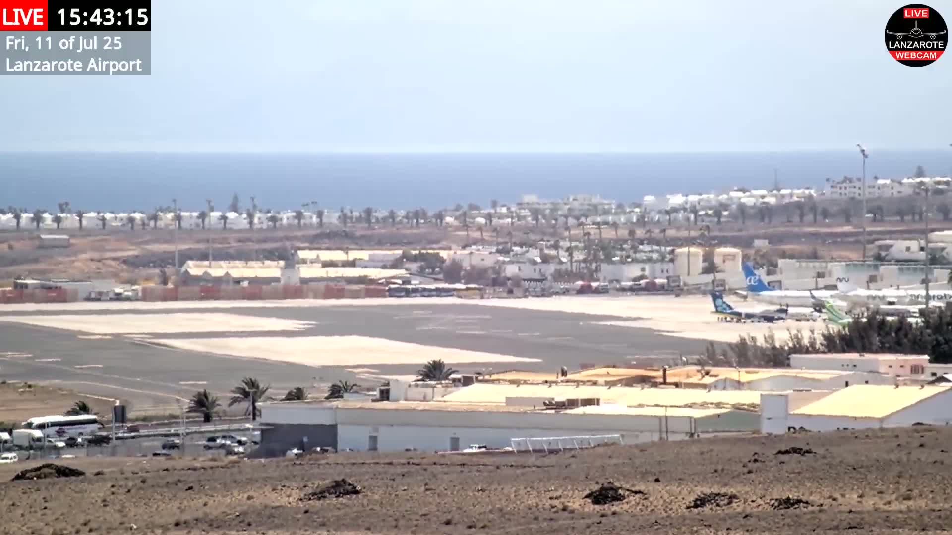 Lanzarote Airport from Outside Live Cam ACE/GCRR - Canary Islands - Las Palmas - Spain