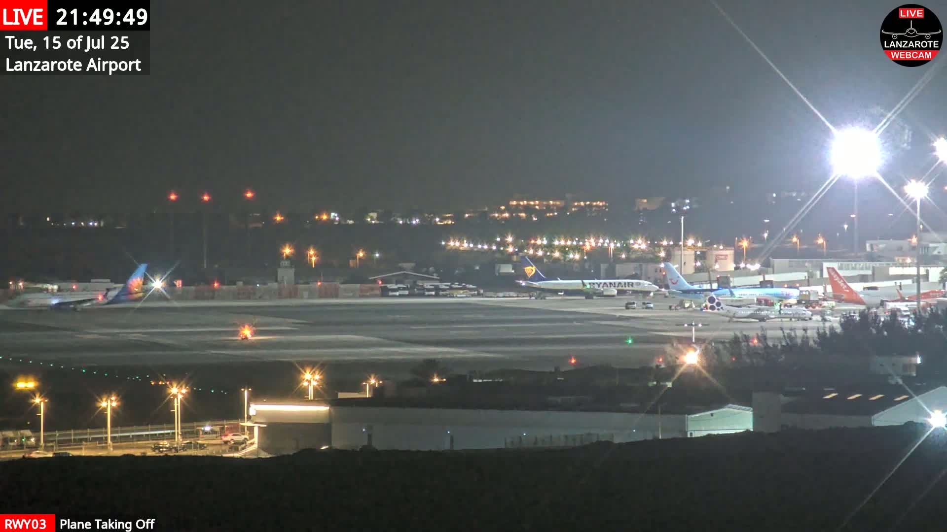 Lanzarote Airport from Outside Live Cam ACE/GCRR - Canary Islands - Las Palmas - Spain