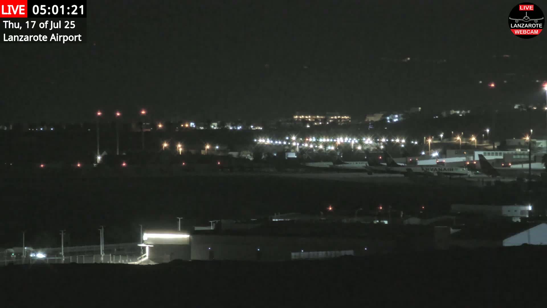 Lanzarote Airport from Outside Live Cam ACE/GCRR - Canary Islands - Las Palmas - Spain