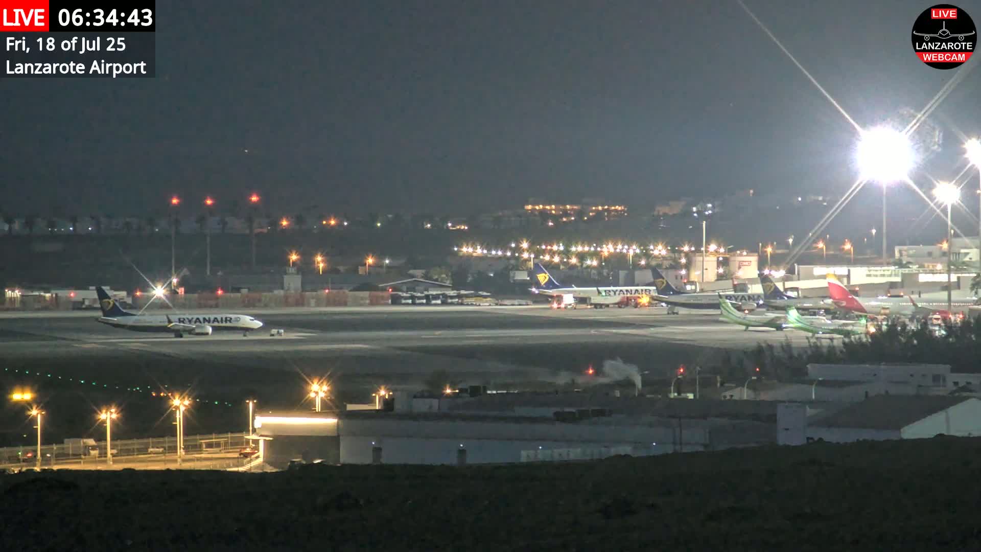 Lanzarote Airport from Outside Live Cam ACE/GCRR - Canary Islands - Las Palmas - Spain