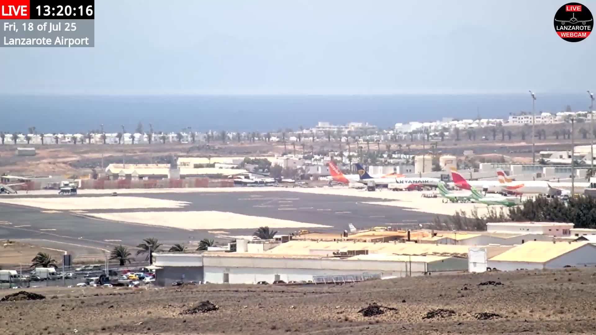 Lanzarote Airport from Outside Live Cam ACE/GCRR - Canary Islands - Las Palmas - Spain