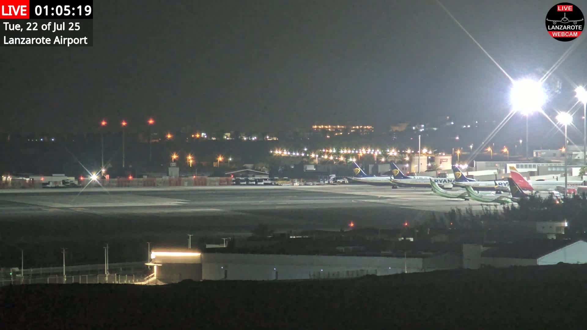 Lanzarote Airport from Outside Live Cam ACE/GCRR - Canary Islands - Las Palmas - Spain
