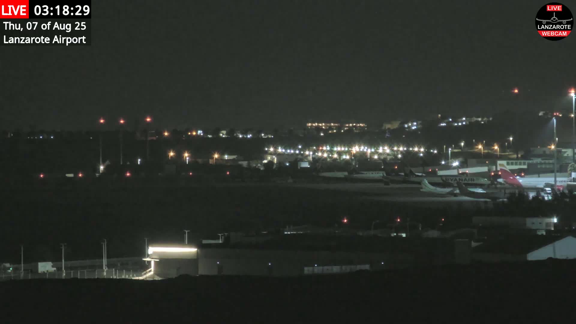 Lanzarote Airport from Outside Live Cam ACE/GCRR - Canary Islands - Las Palmas - Spain