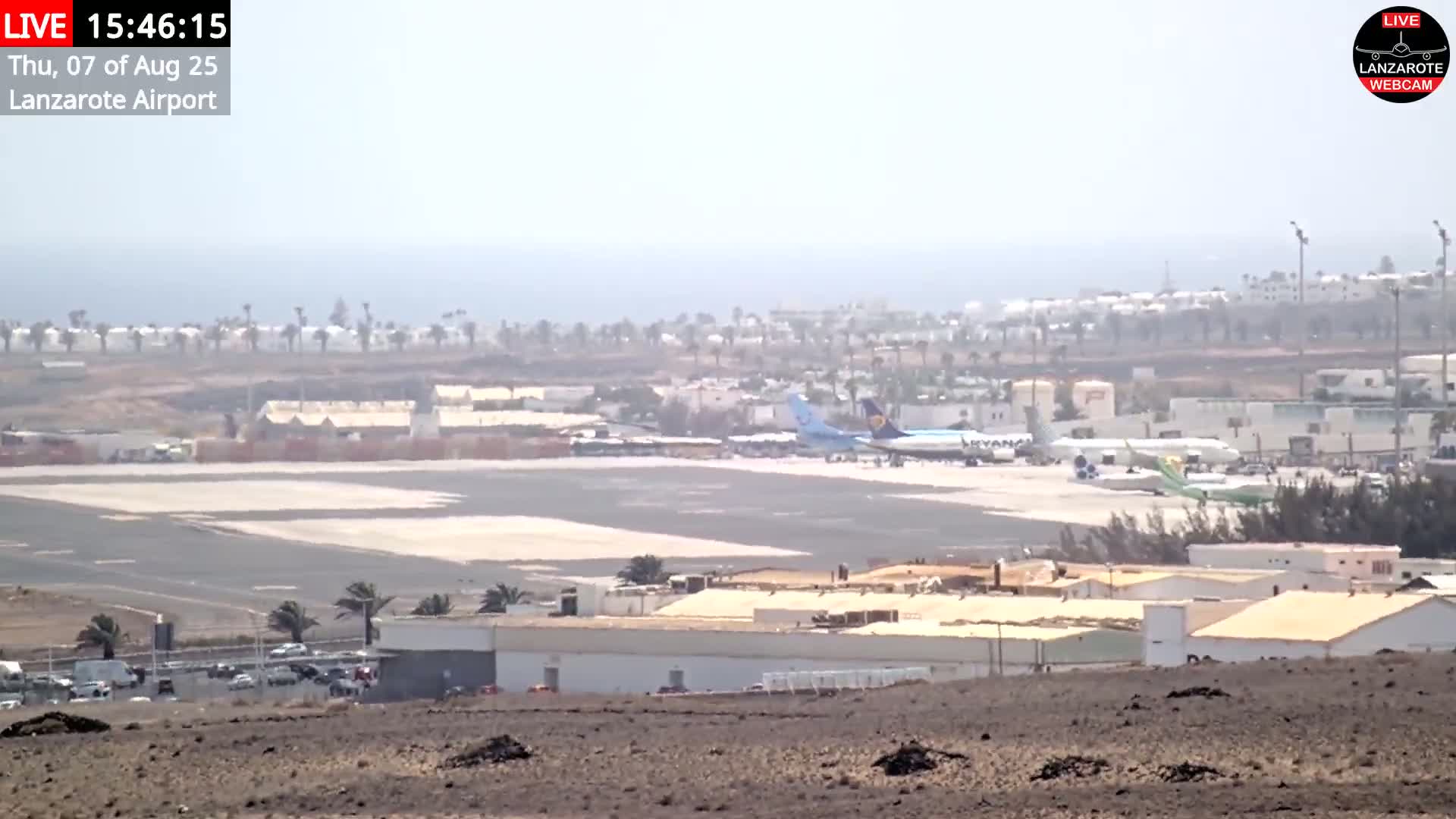Lanzarote Airport from Outside Live Cam ACE/GCRR - Canary Islands - Las Palmas - Spain