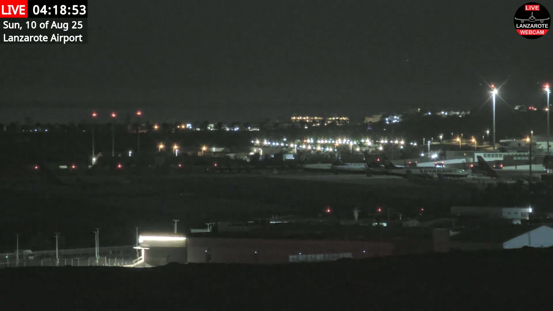 Lanzarote Airport from Outside Live Cam ACE/GCRR - Canary Islands - Las Palmas - Spain
