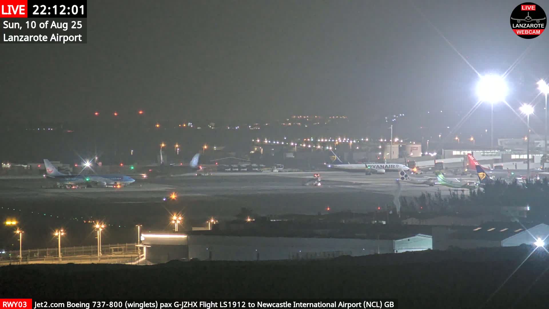 Lanzarote Airport from Outside Live Cam ACE/GCRR - Canary Islands - Las Palmas - Spain