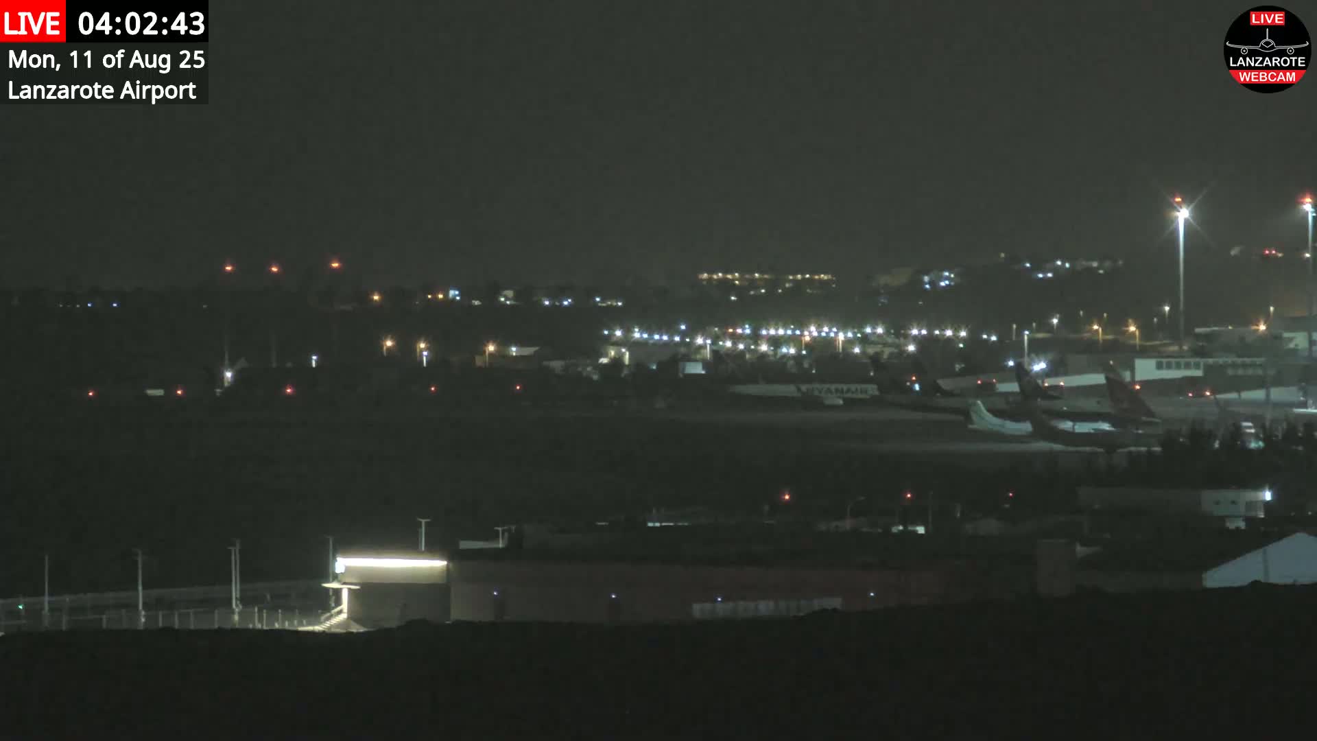 Lanzarote Airport from Outside Live Cam ACE/GCRR - Canary Islands - Las Palmas - Spain