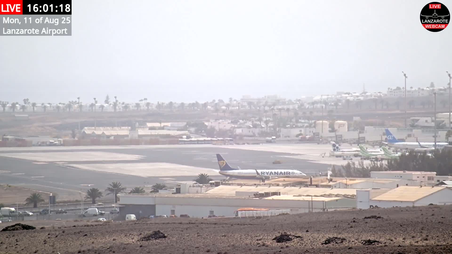 Lanzarote Airport from Outside Live Cam ACE/GCRR - Canary Islands - Las Palmas - Spain