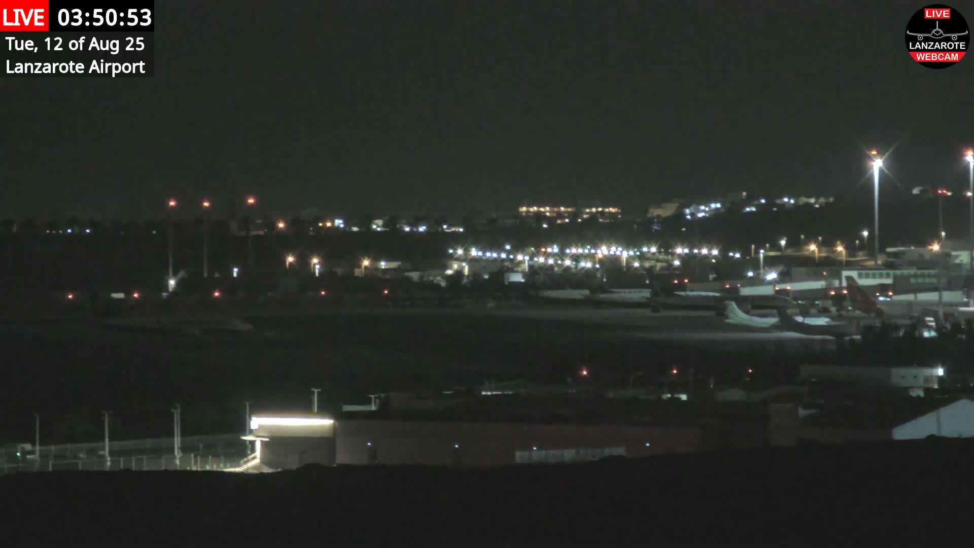 Lanzarote Airport from Outside Live Cam ACE/GCRR - Canary Islands - Las Palmas - Spain