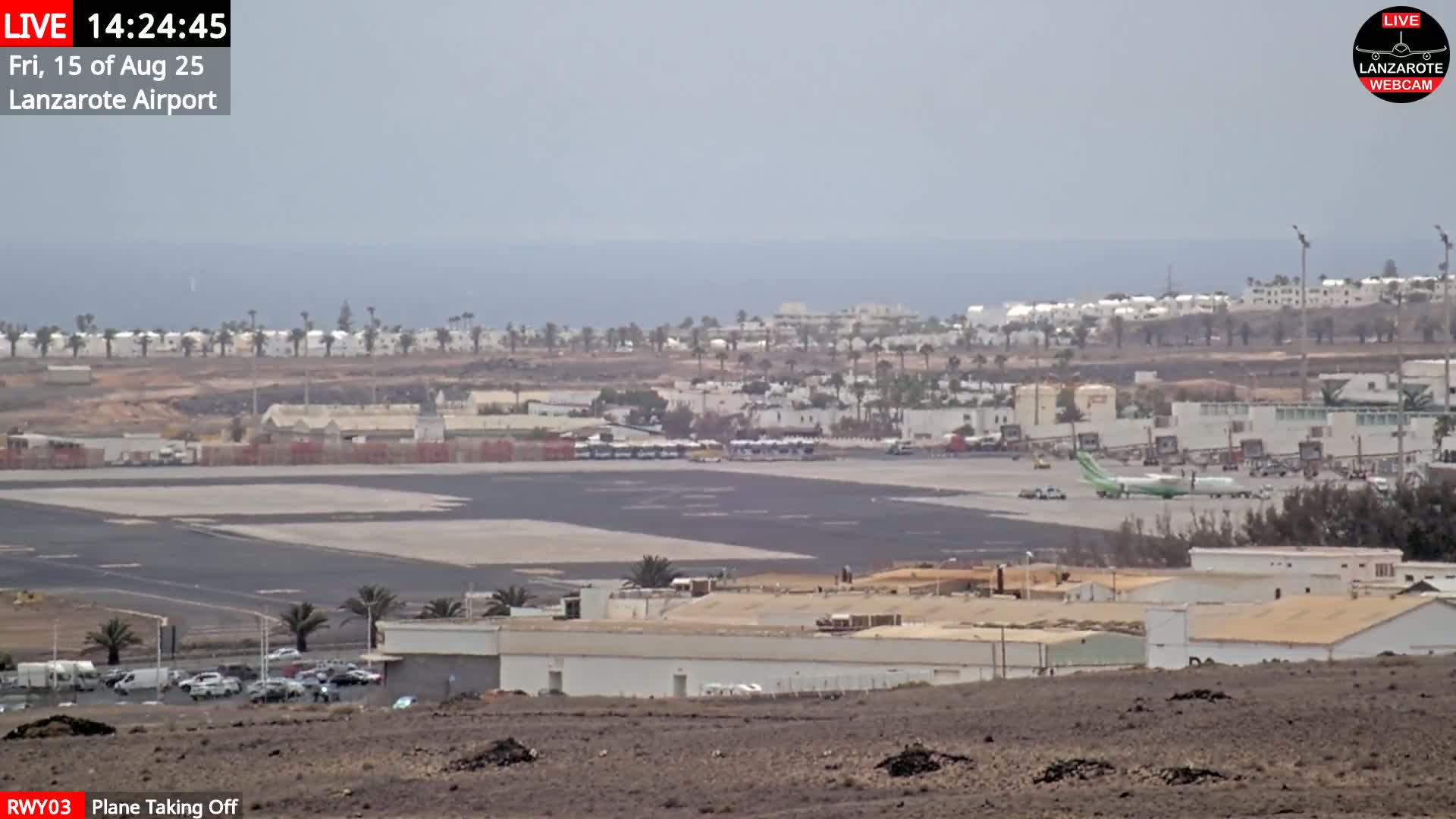Lanzarote Airport from Outside Live Cam ACE/GCRR - Canary Islands - Las Palmas - Spain