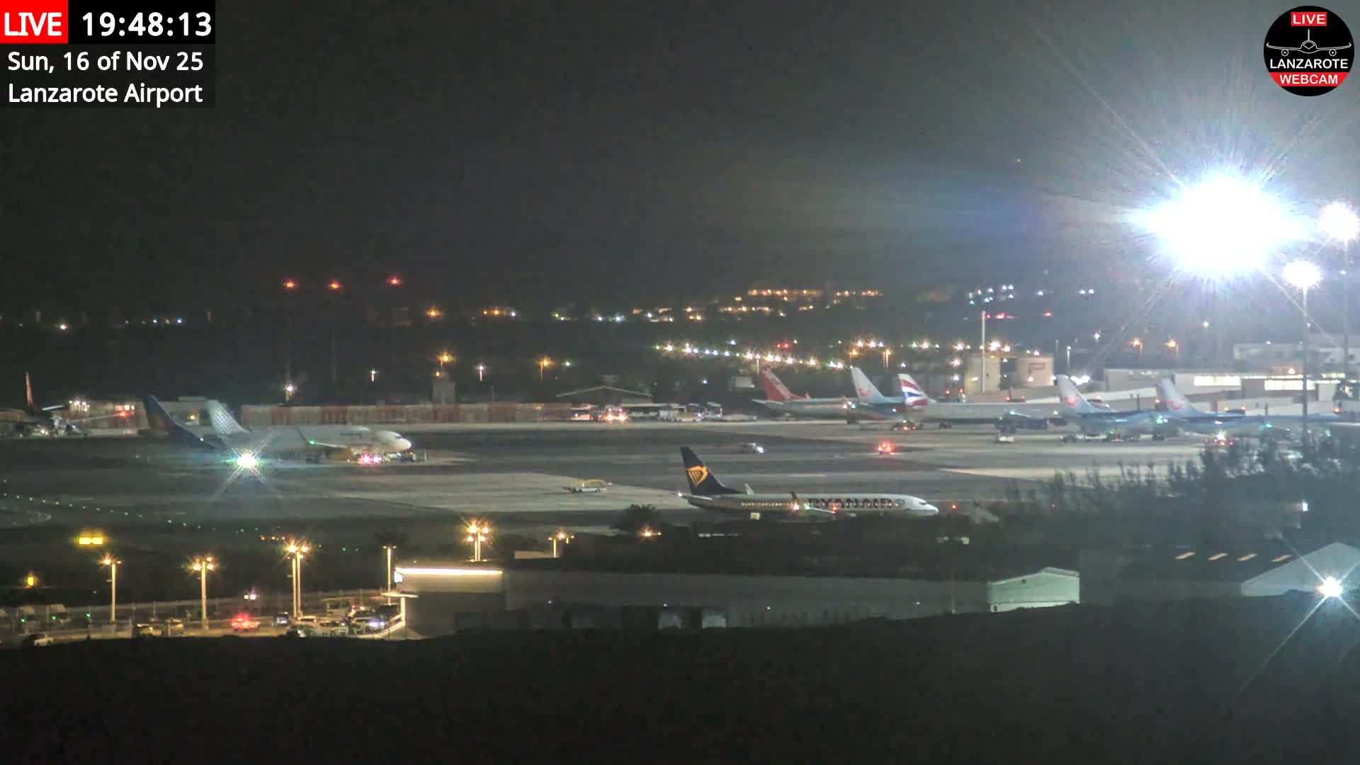 Lanzarote Airport from Outside Live Cam ACE/GCRR - Canary Islands - Las Palmas - Spain