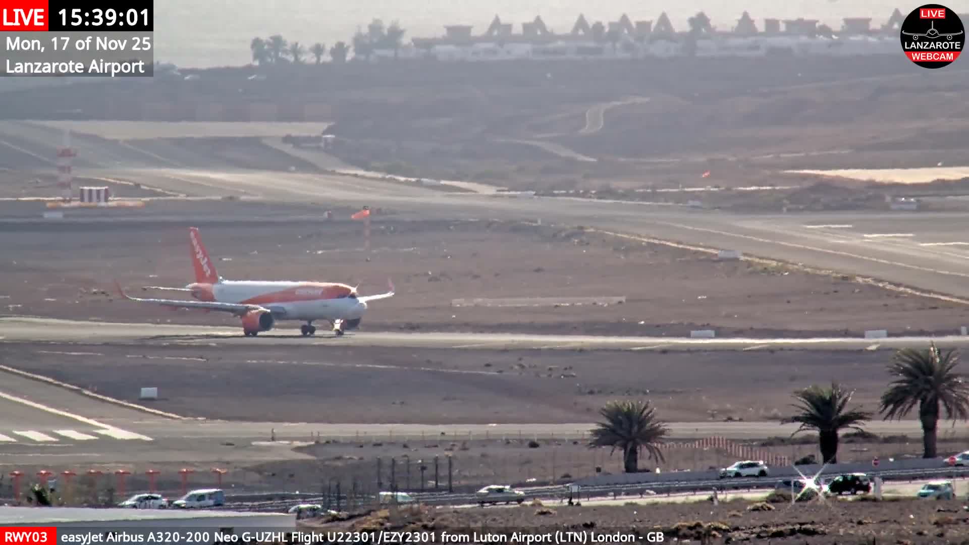 Lanzarote Airport from Outside Live Cam ACE/GCRR - Canary Islands - Las Palmas - Spain