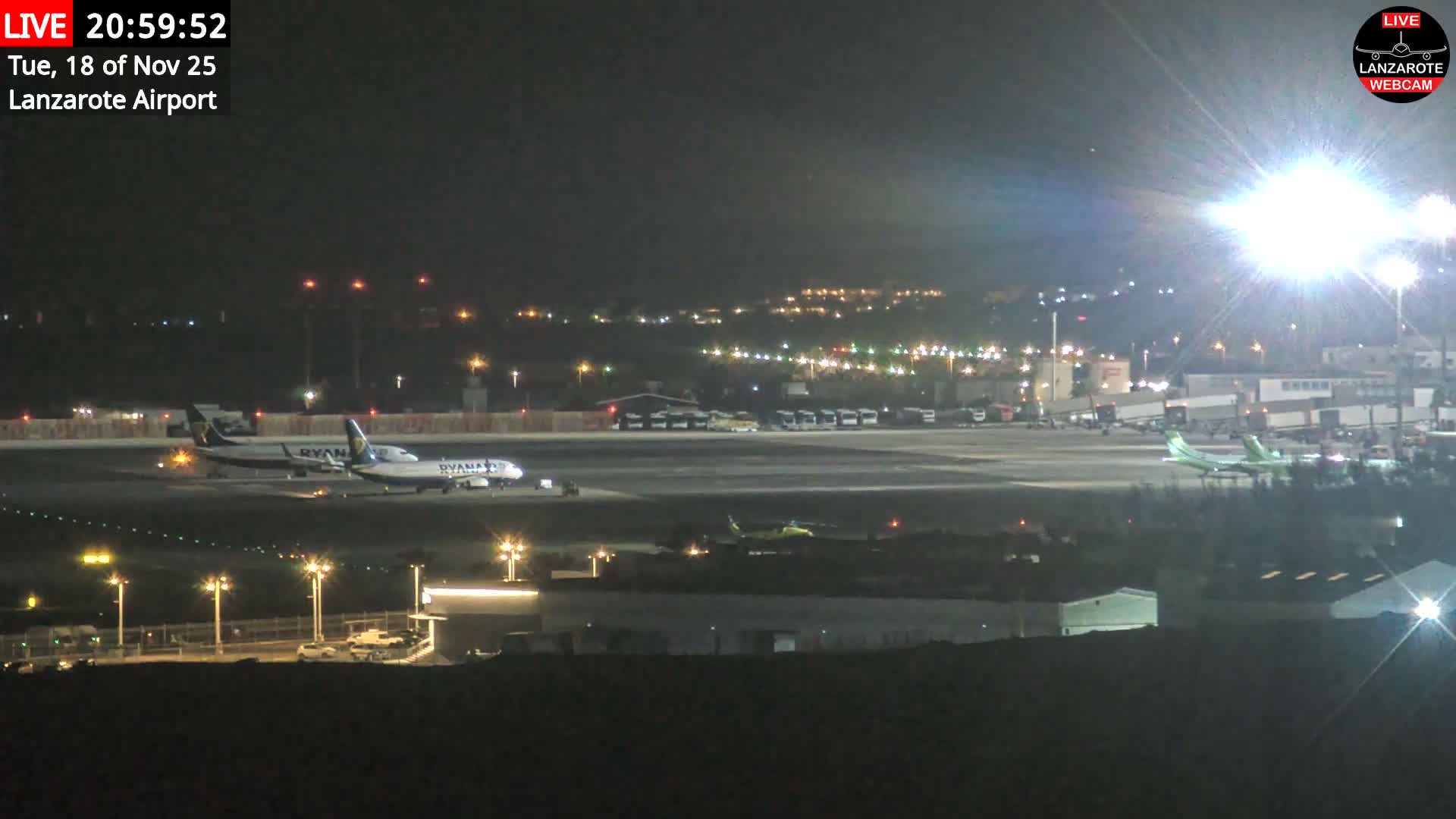 Lanzarote Airport from Outside Live Cam ACE/GCRR - Canary Islands - Las Palmas - Spain