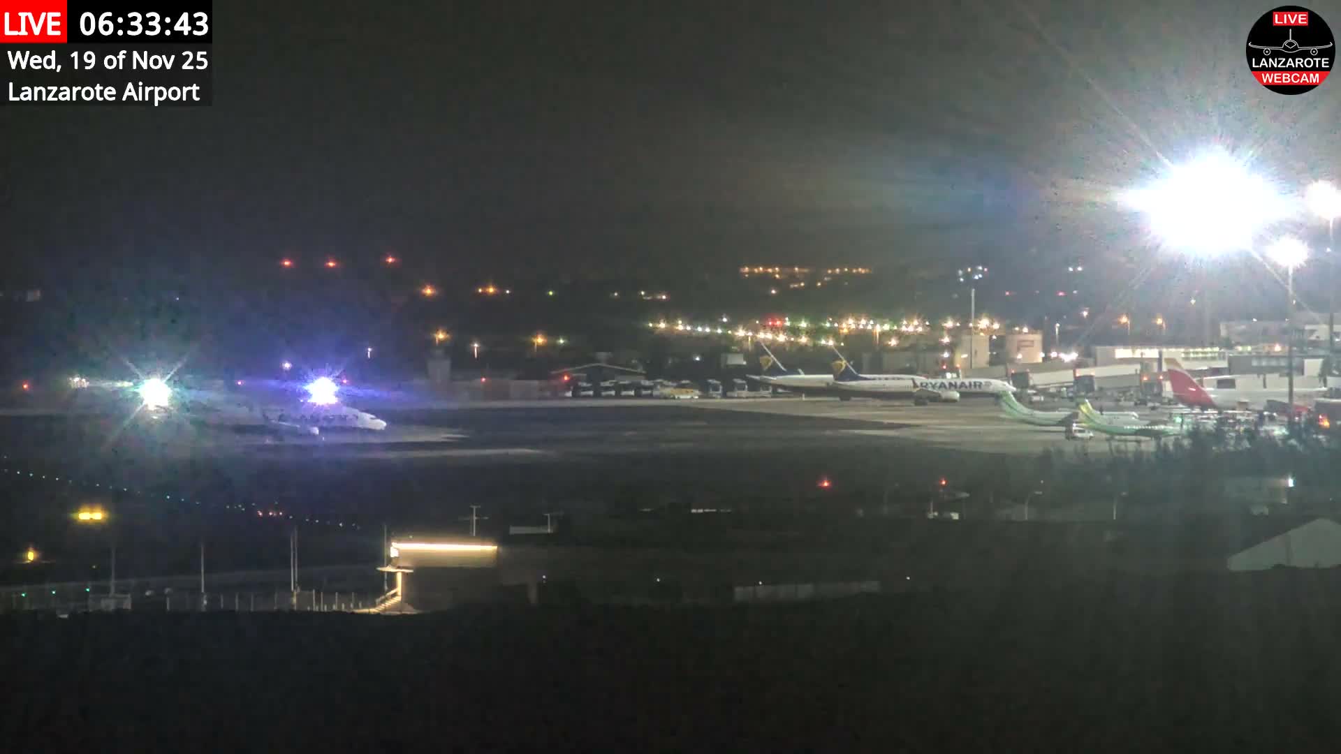 Lanzarote Airport from Outside Live Cam ACE/GCRR - Canary Islands - Las Palmas - Spain