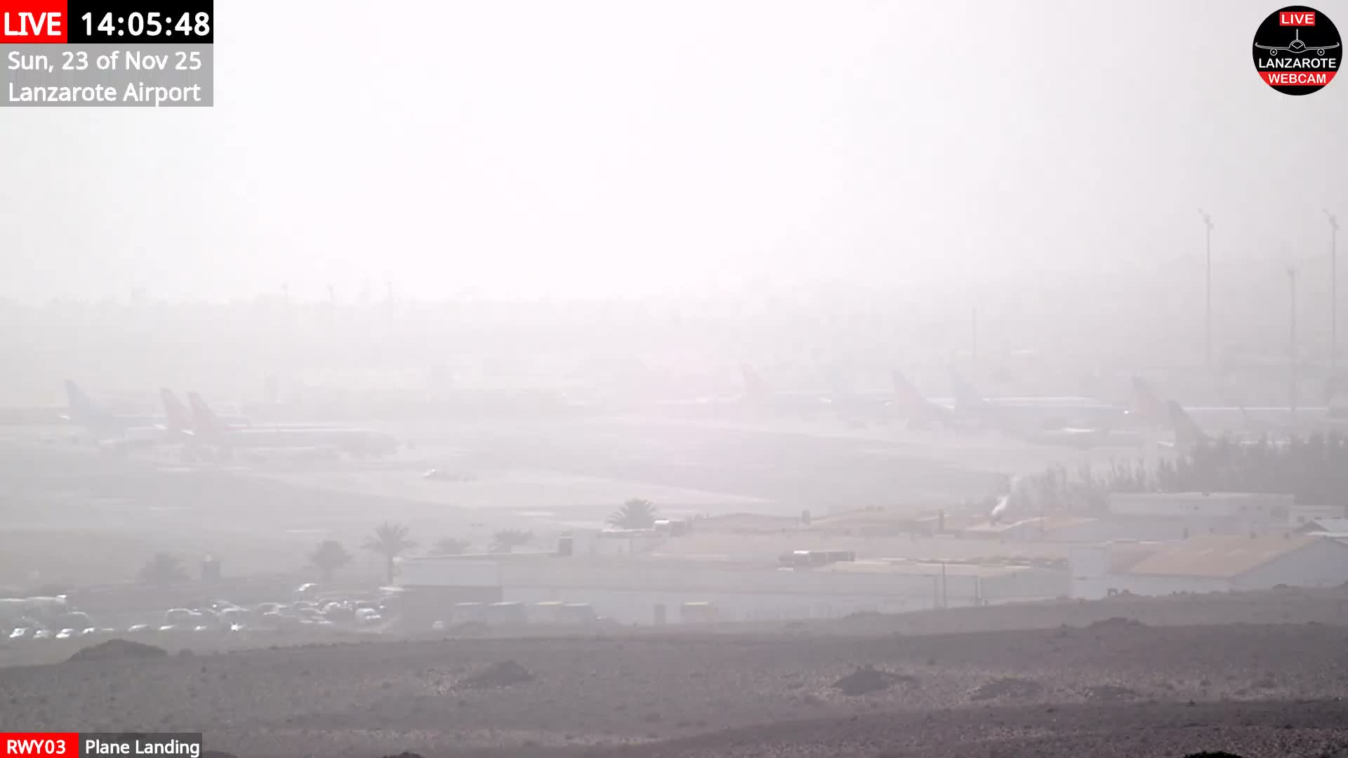 Lanzarote Airport from Outside Live Cam ACE/GCRR - Canary Islands - Las Palmas - Spain