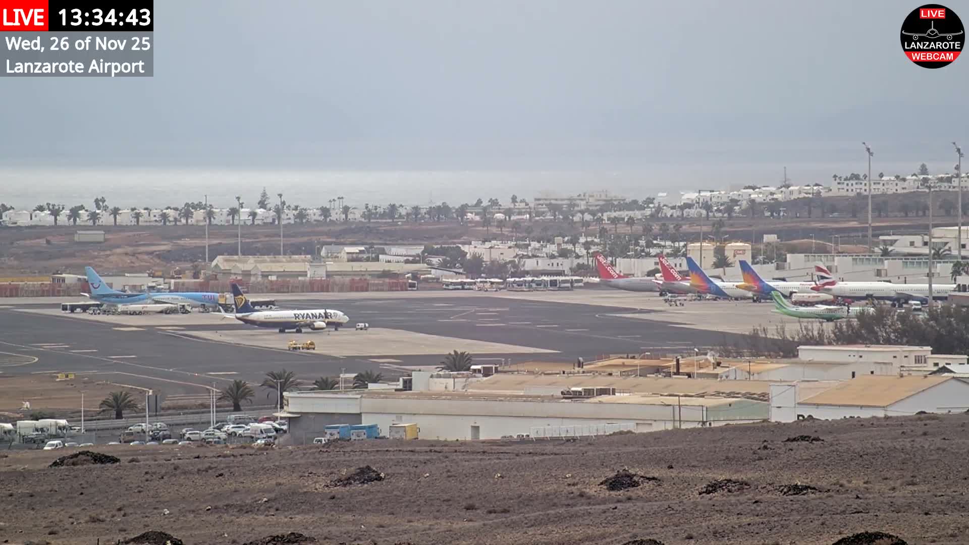 Lanzarote Airport from Outside Live Cam ACE/GCRR - Canary Islands - Las Palmas - Spain