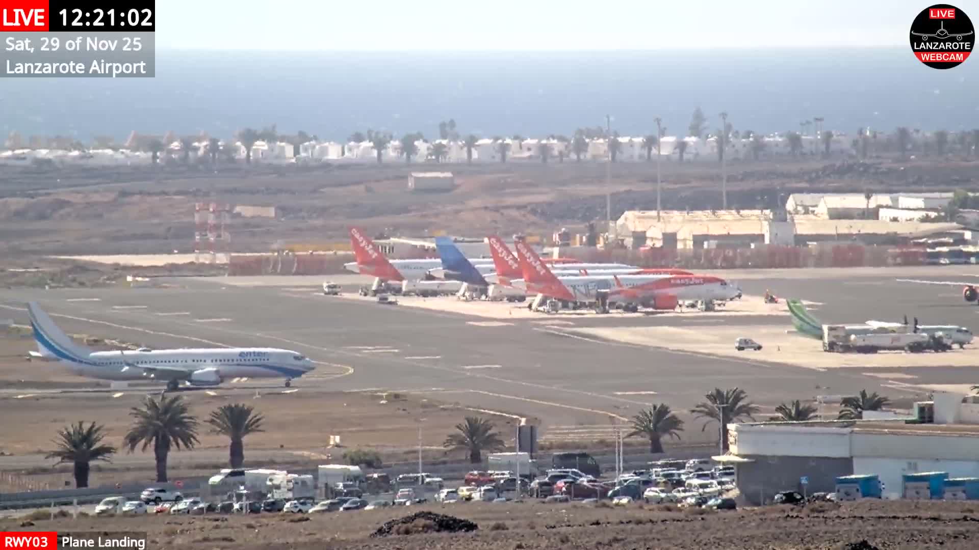 Lanzarote Airport from Outside Live Cam ACE/GCRR - Canary Islands - Las Palmas - Spain