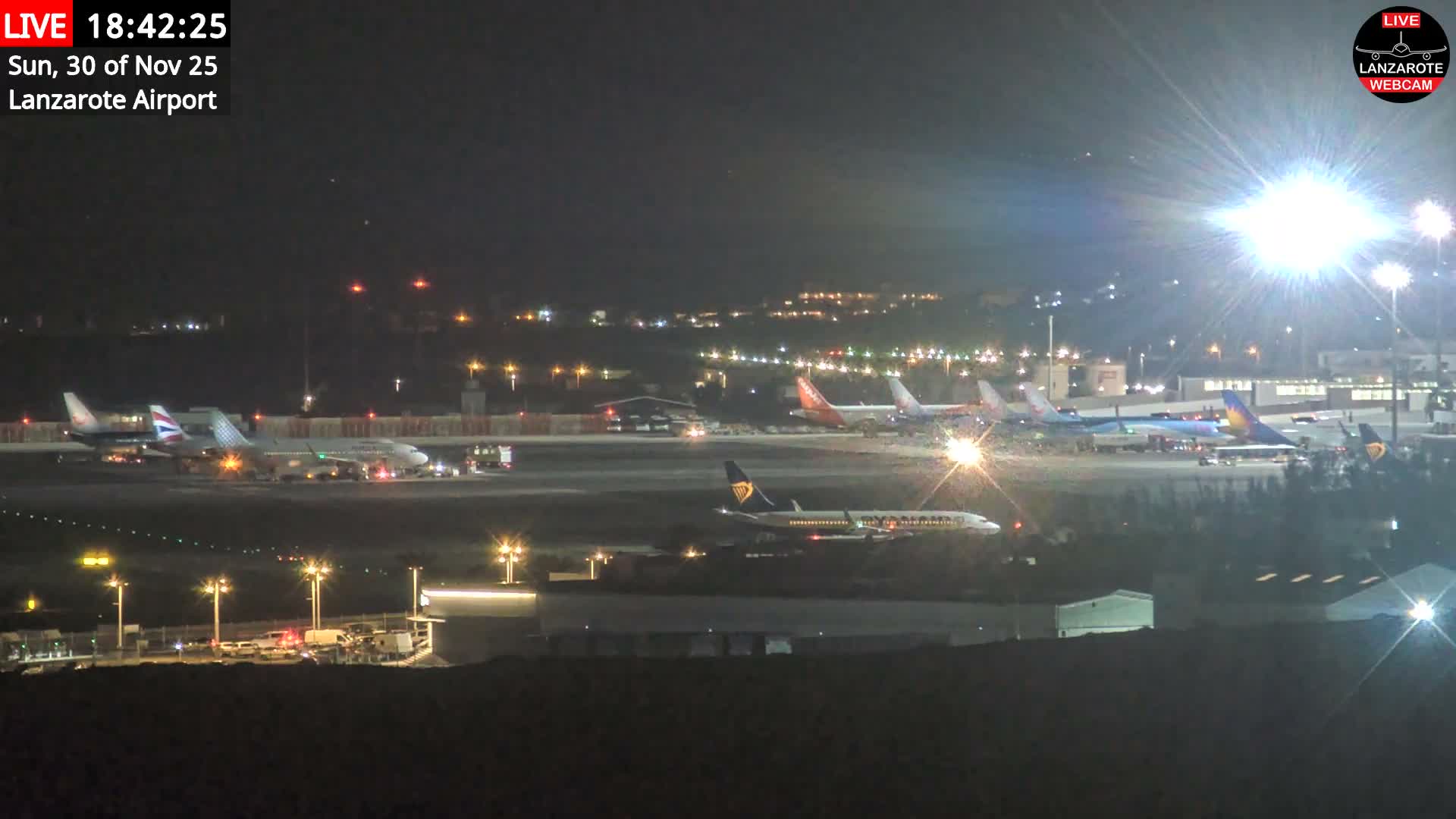 Lanzarote Airport from Outside Live Cam ACE/GCRR - Canary Islands - Las Palmas - Spain