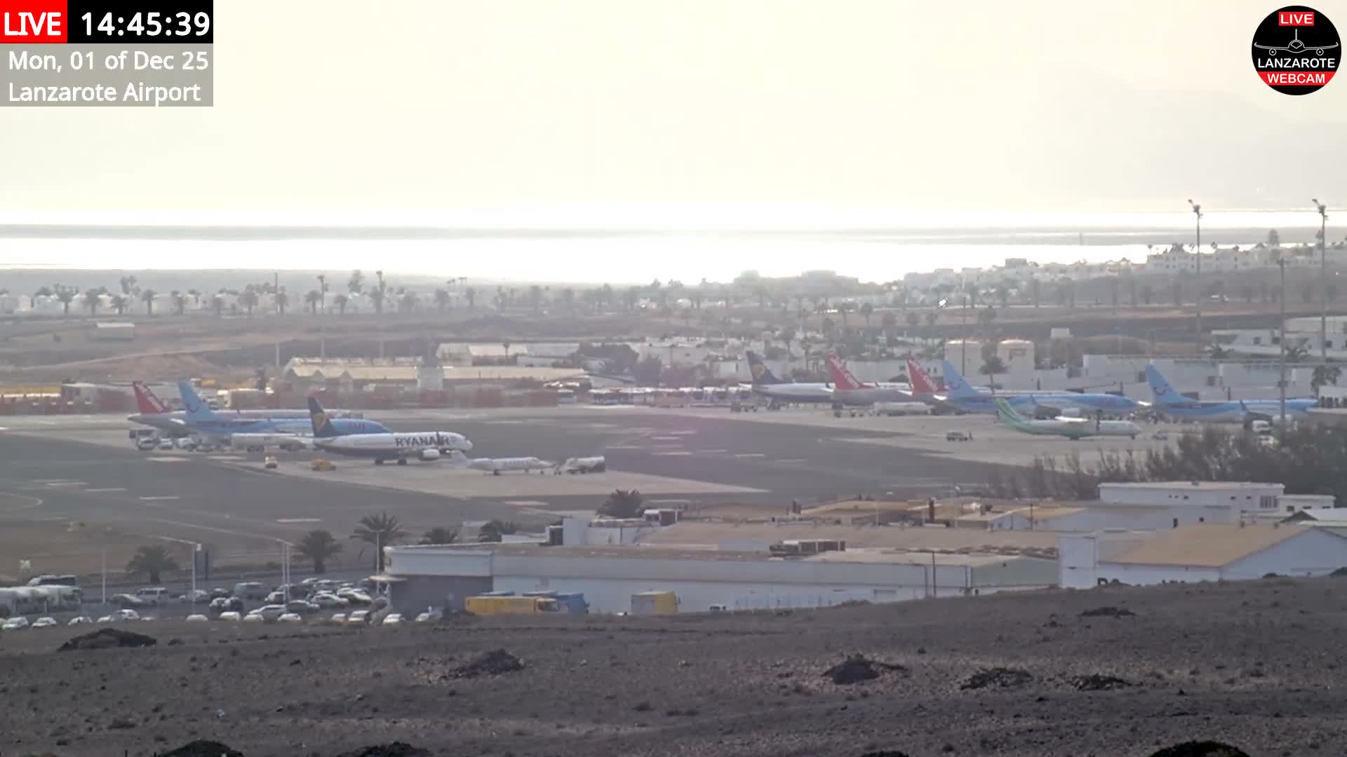 Lanzarote Airport from Outside Live Cam ACE/GCRR - Canary Islands - Las Palmas - Spain