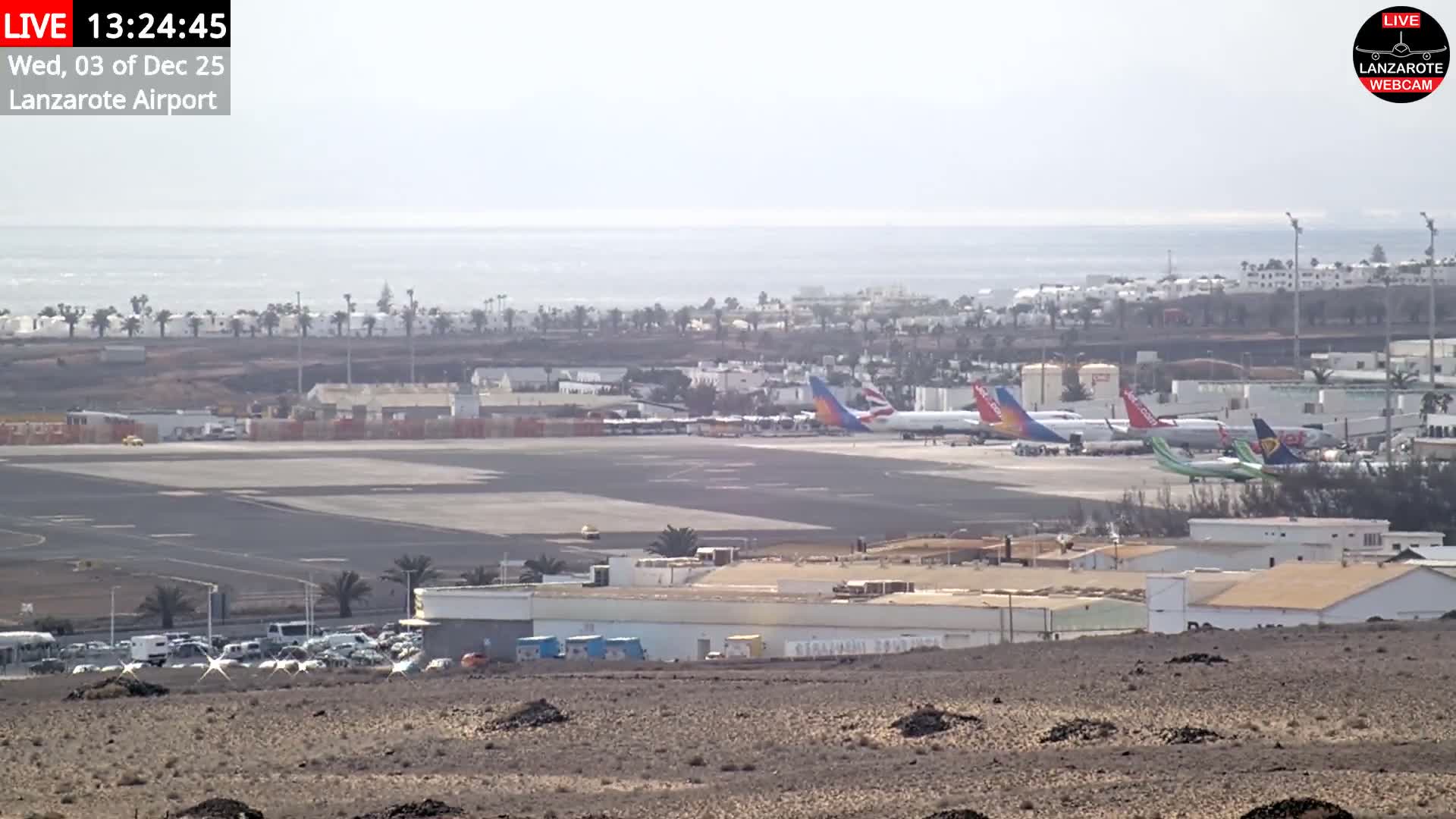 Lanzarote Airport from Outside Live Cam ACE/GCRR - Canary Islands - Las Palmas - Spain
