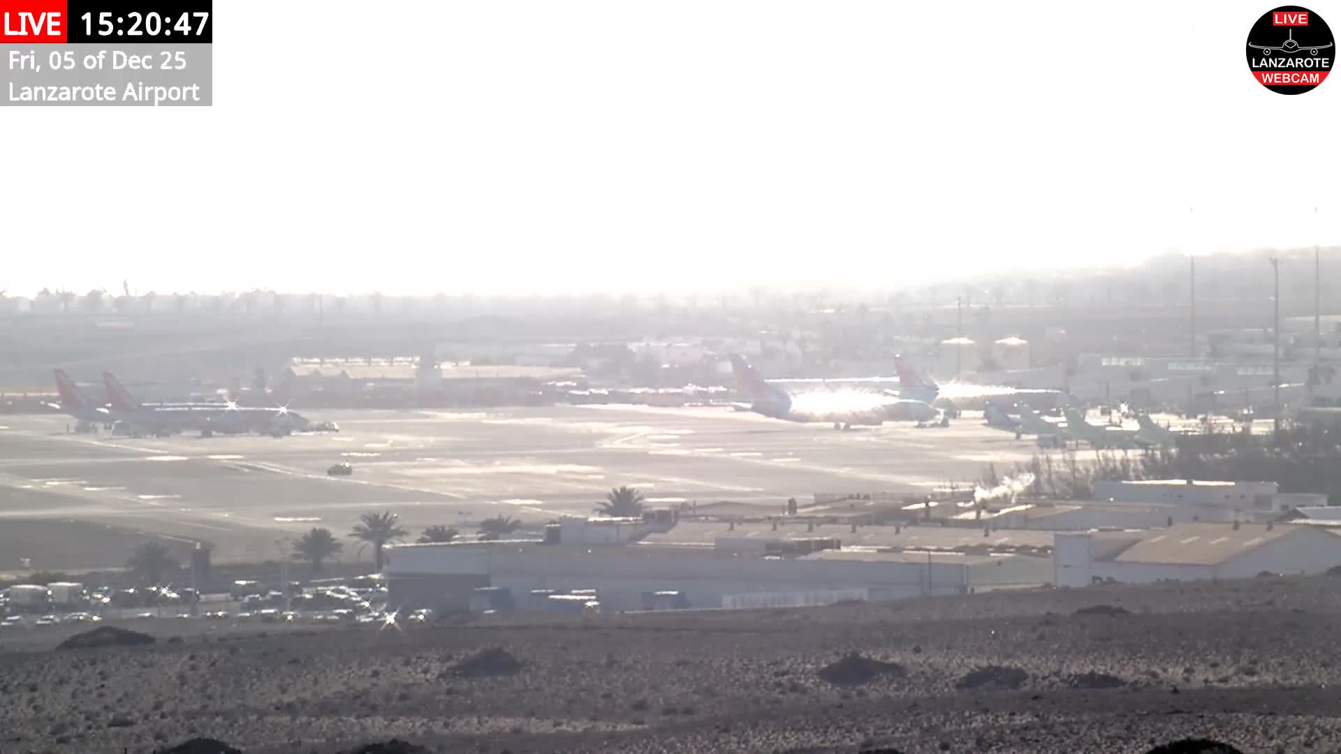 Lanzarote Airport from Outside Live Cam ACE/GCRR - Canary Islands - Las Palmas - Spain